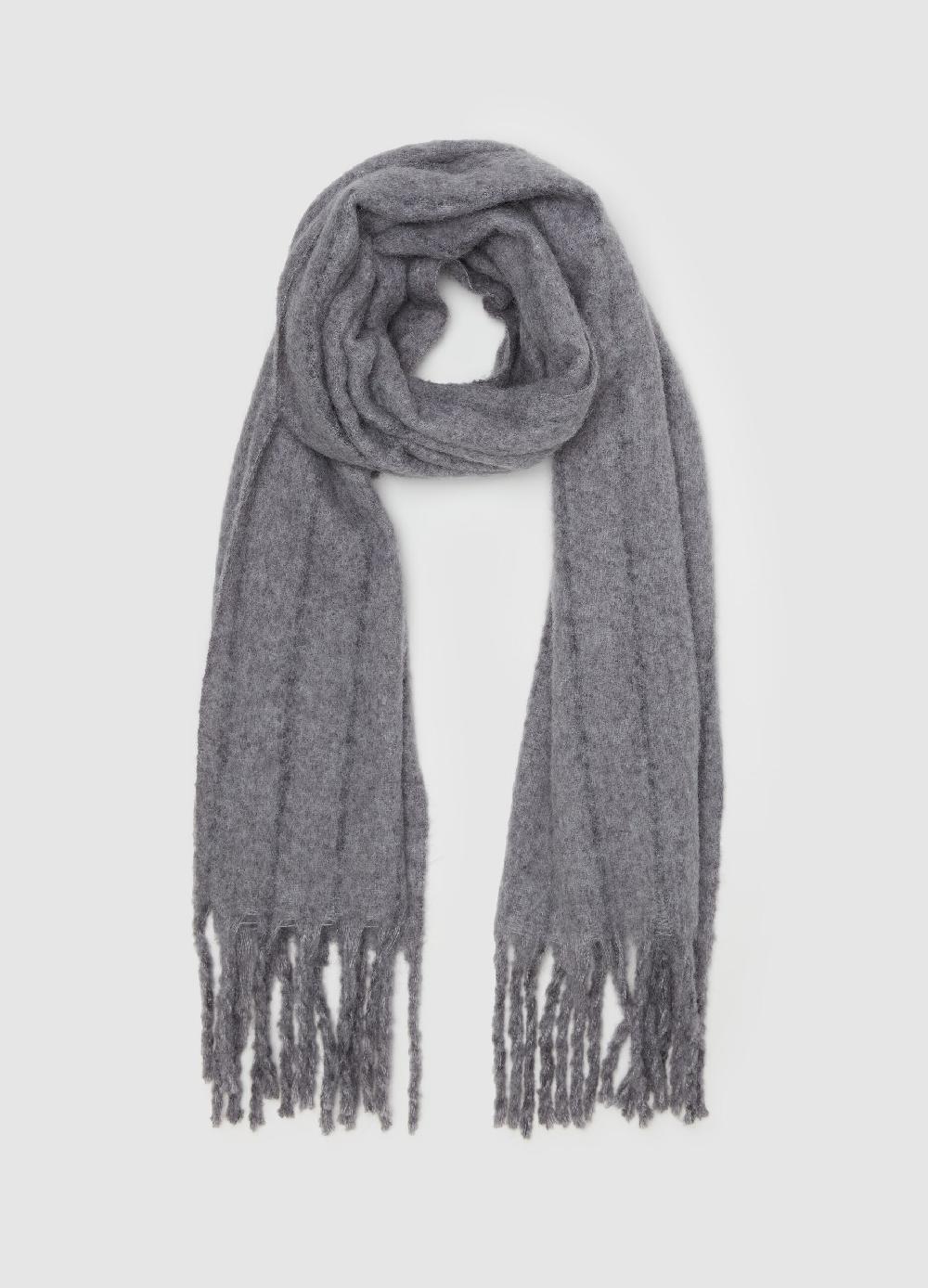 Stefanel Sciarpa jacquard a righe con frange In Linea