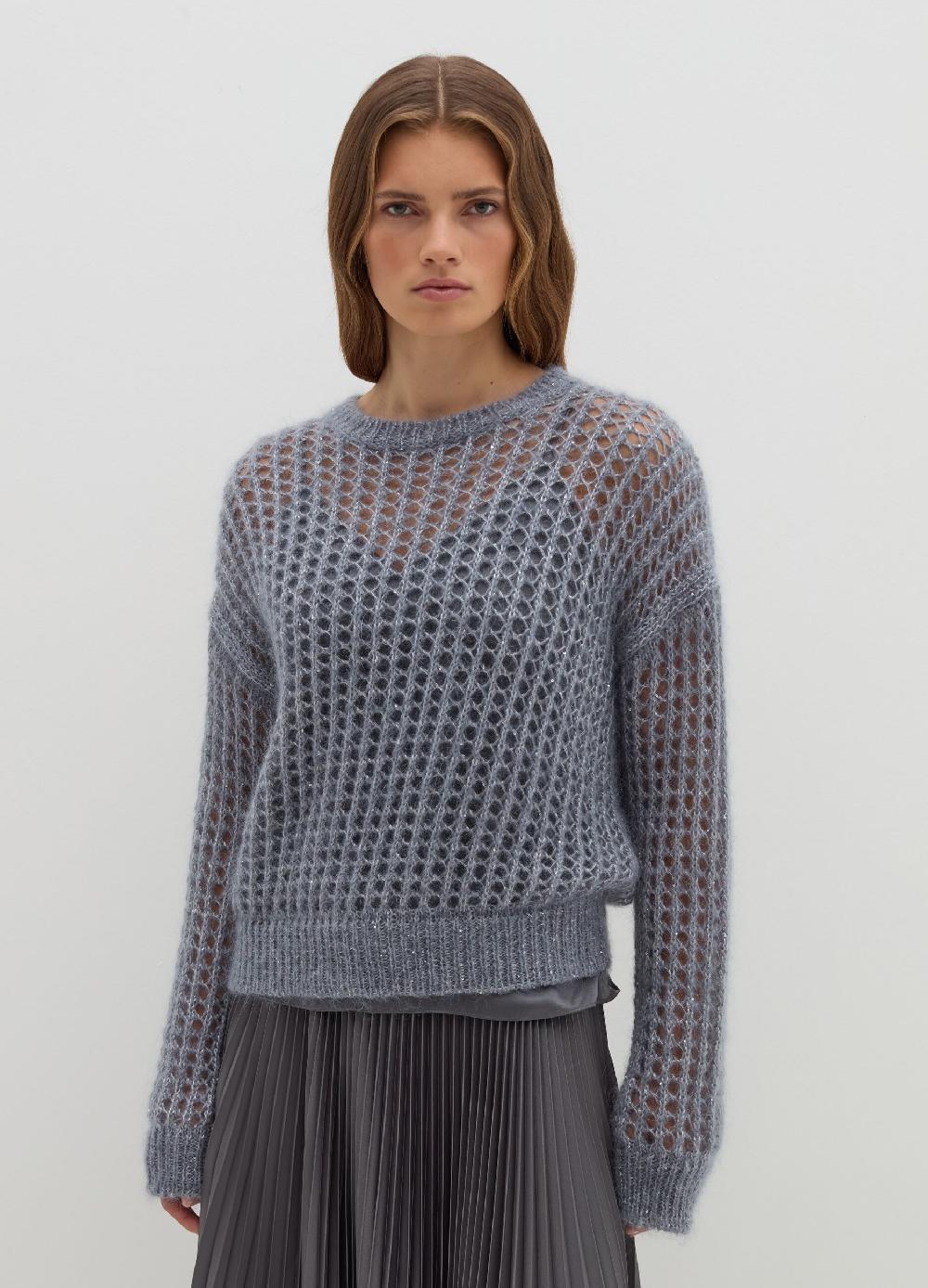 Stefanel Pullover traforato in mohair con micro paillettes Affare Del Giorno