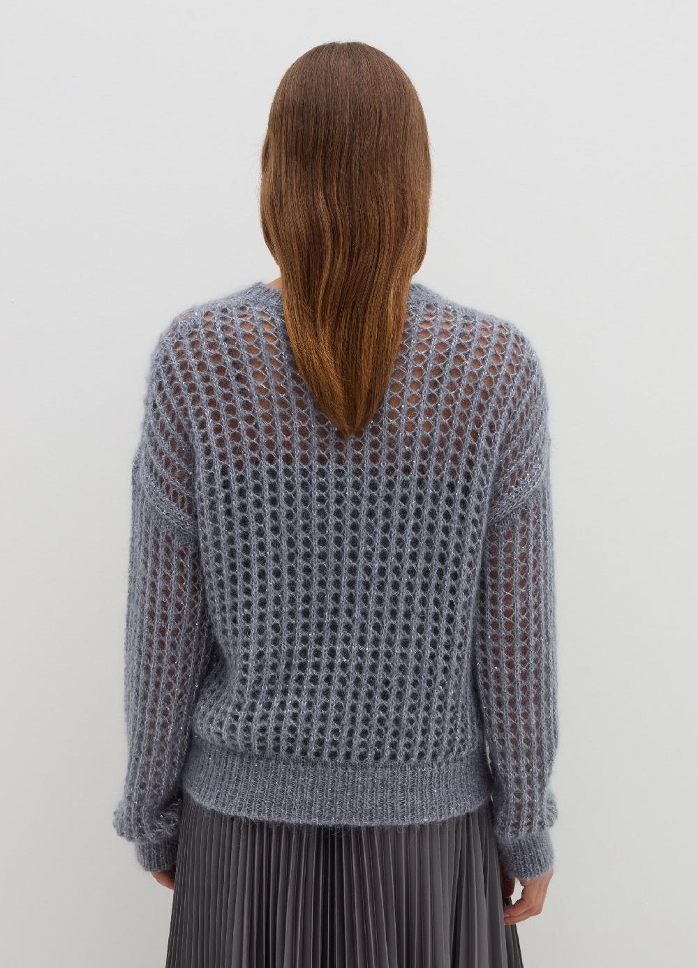 Stefanel Pullover traforato in mohair con micro paillettes Affare Del Giorno
