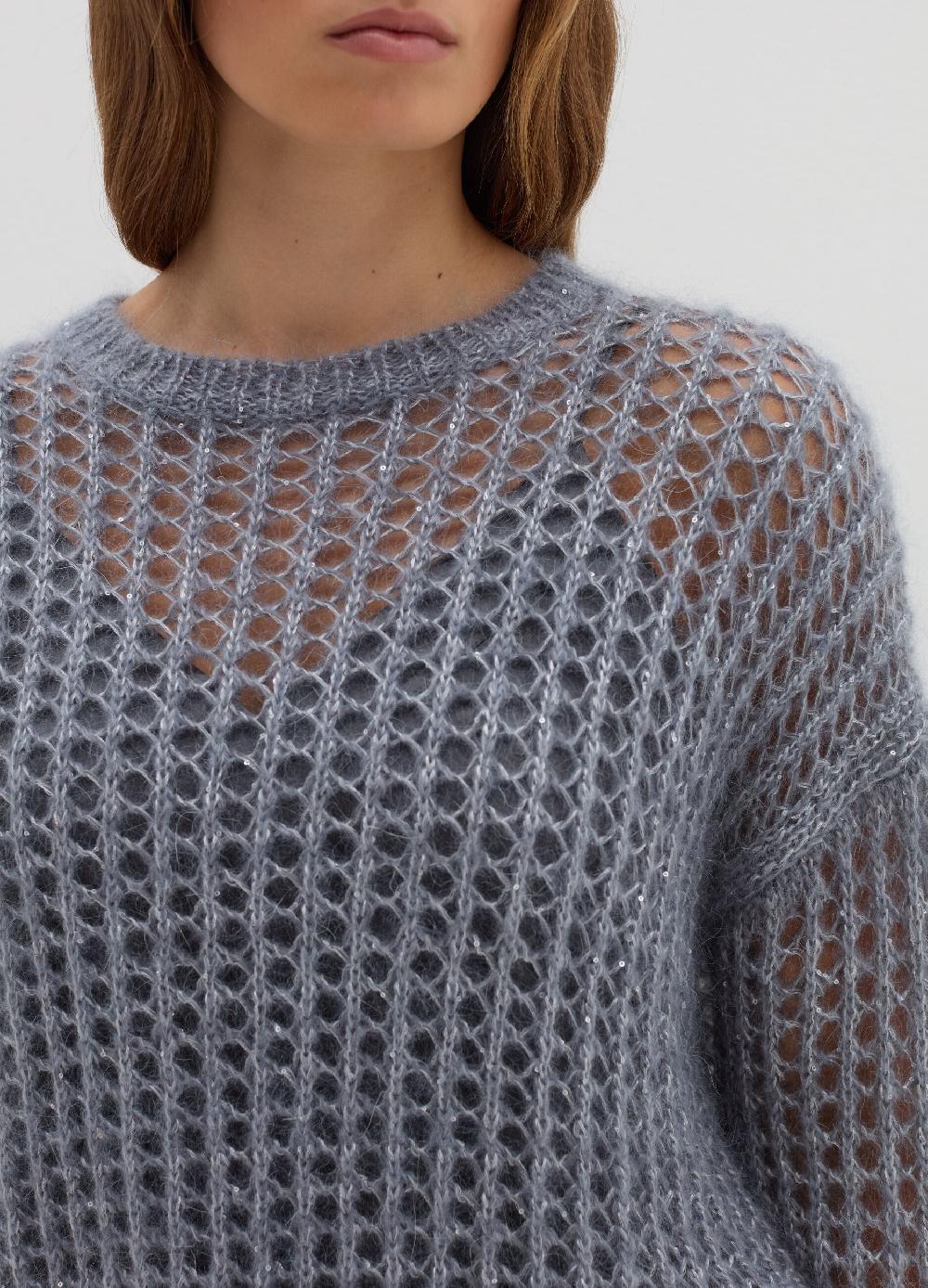 Stefanel Pullover traforato in mohair con micro paillettes Affare Del Giorno