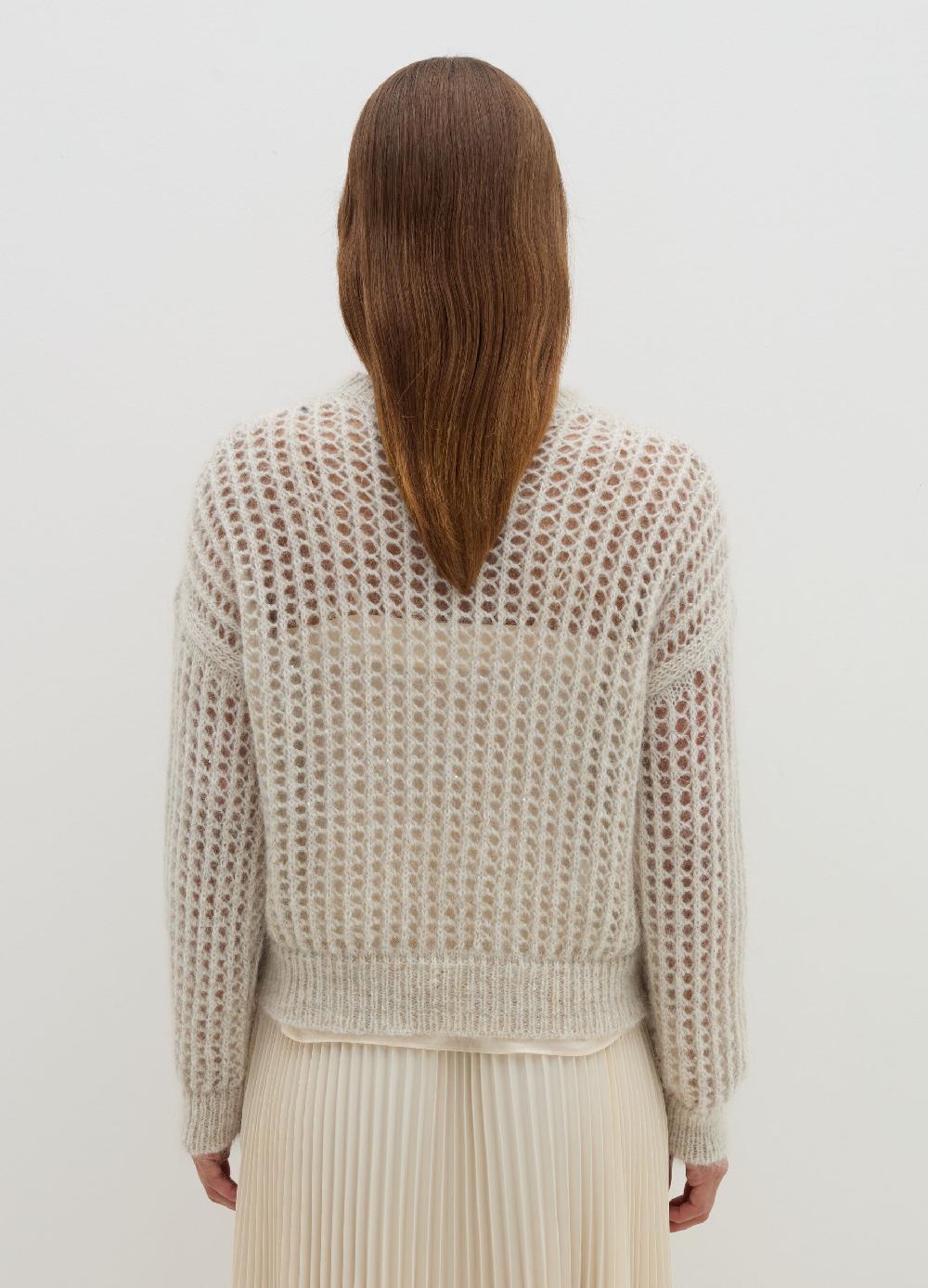 Stefanel Pullover traforato in mohair con micro paillettes Prezzo Ridotto