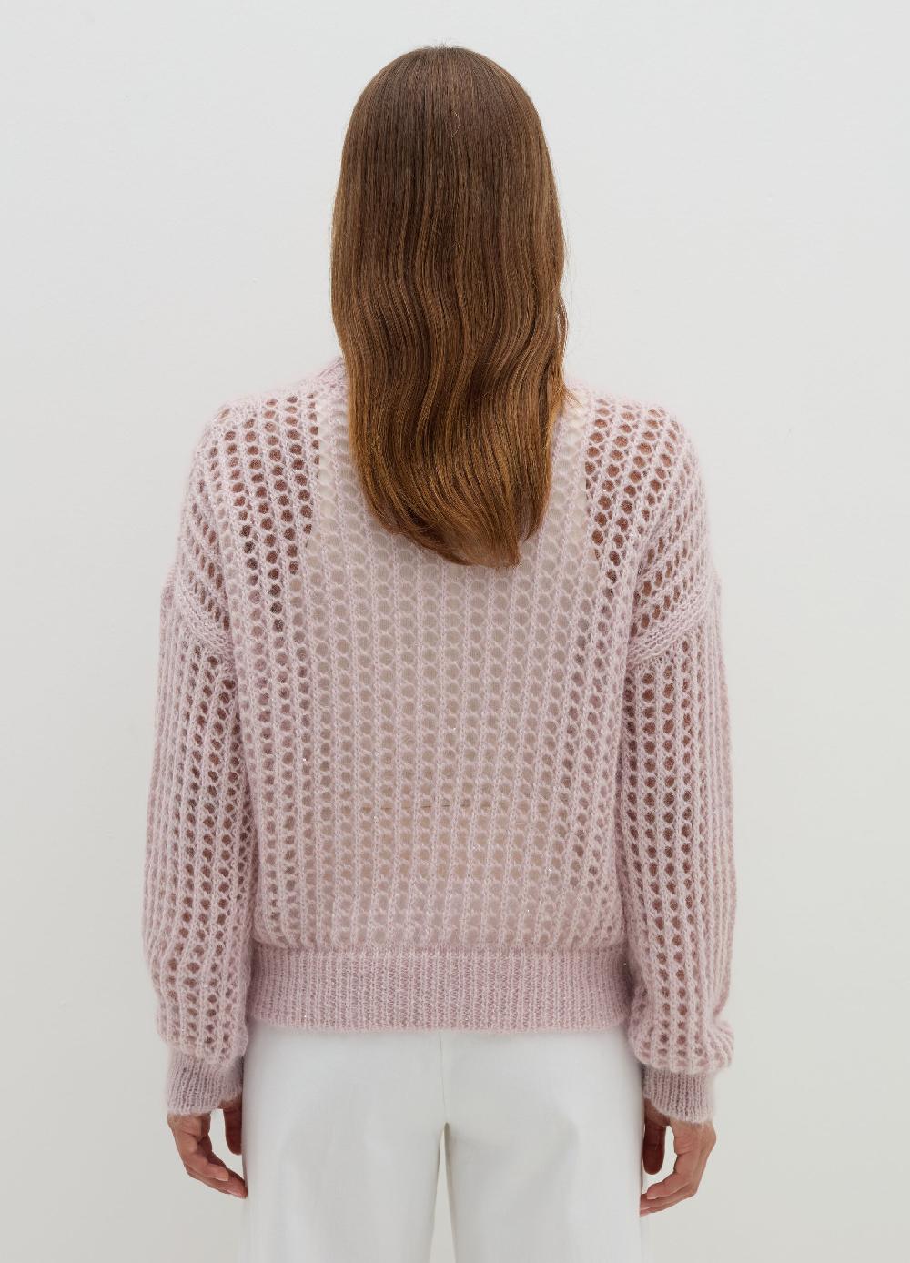 Stefanel Pullover traforato in mohair con micro paillettes Sottocosto