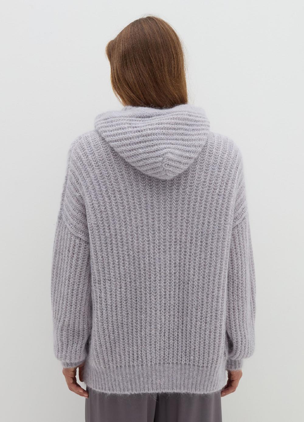 Stefanel Coatigan oversize con cappuccio e micro paillettes Convenienza
