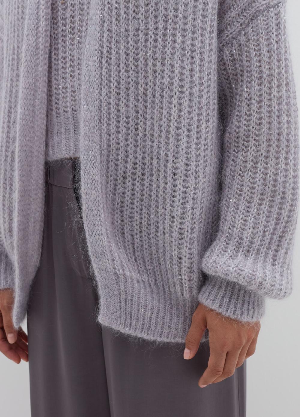 Stefanel Coatigan oversize con cappuccio e micro paillettes Convenienza