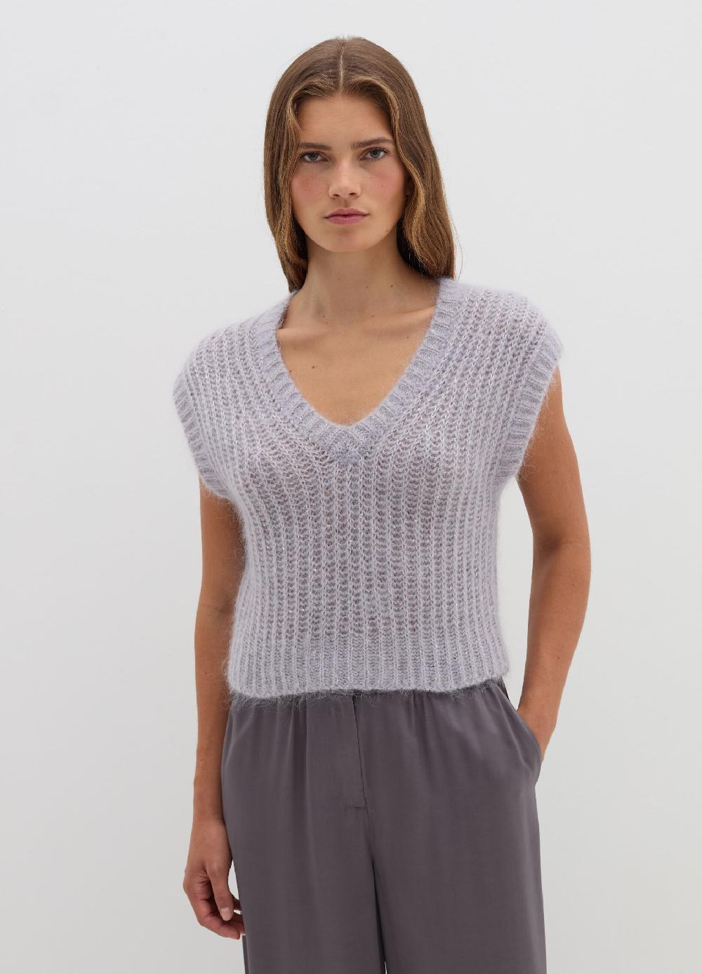 Stefanel Pullover smanicato con micro paillettes Novità