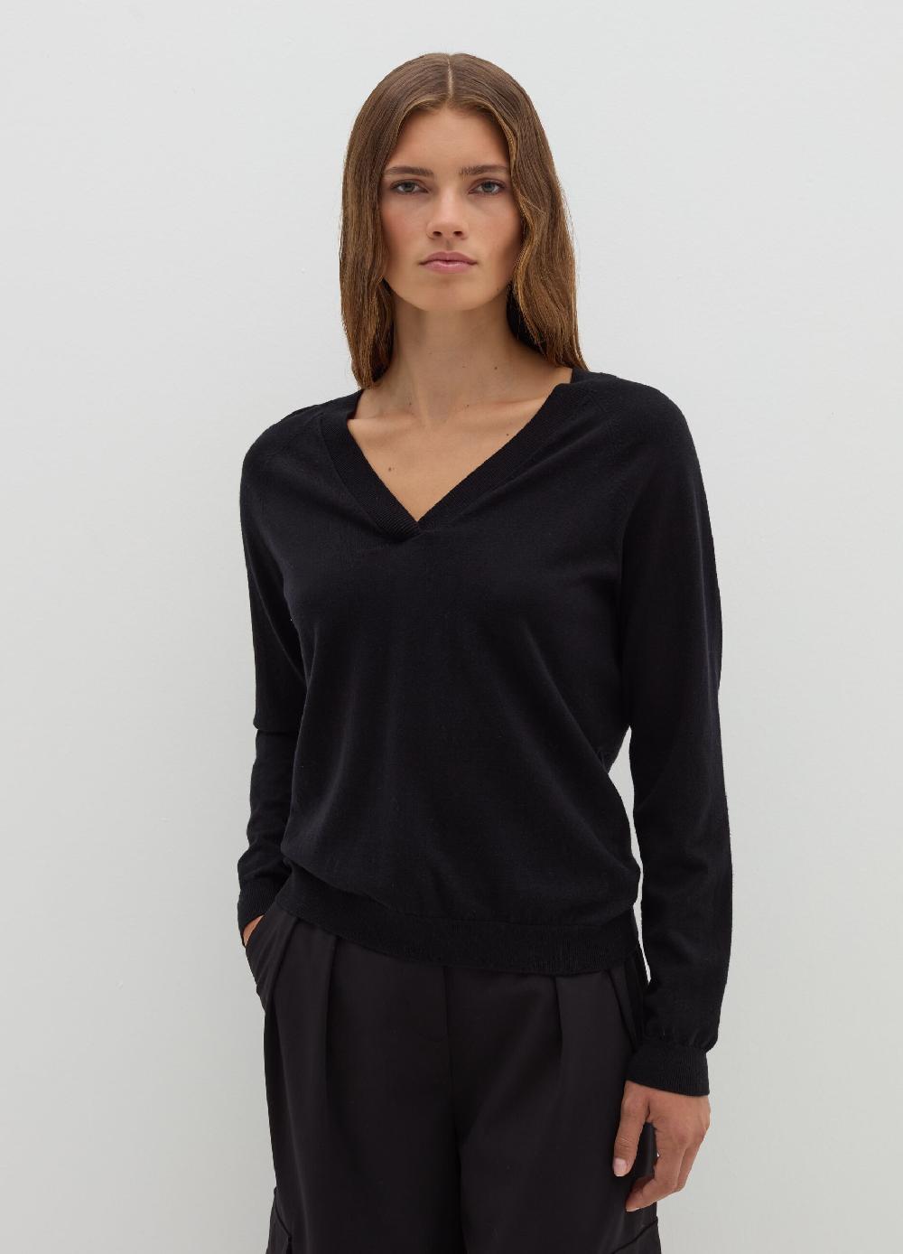 Stefanel Pullover in lana cotone e cashmere scollo a V Presa