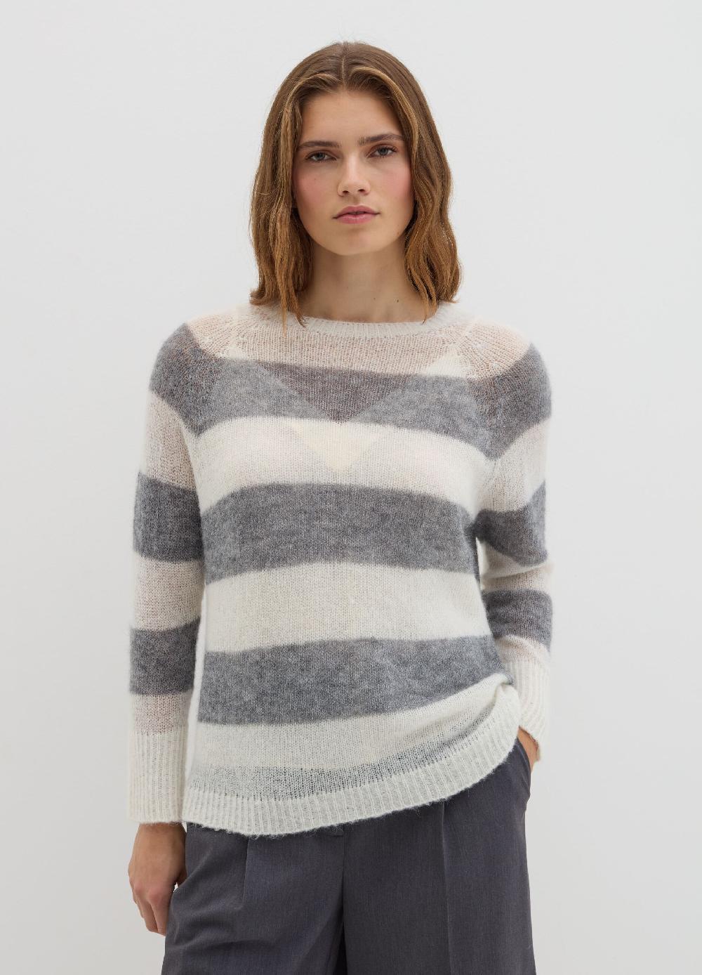 Stefanel Maglia in alpaca leggero a righe Saldi Di Fabbrica