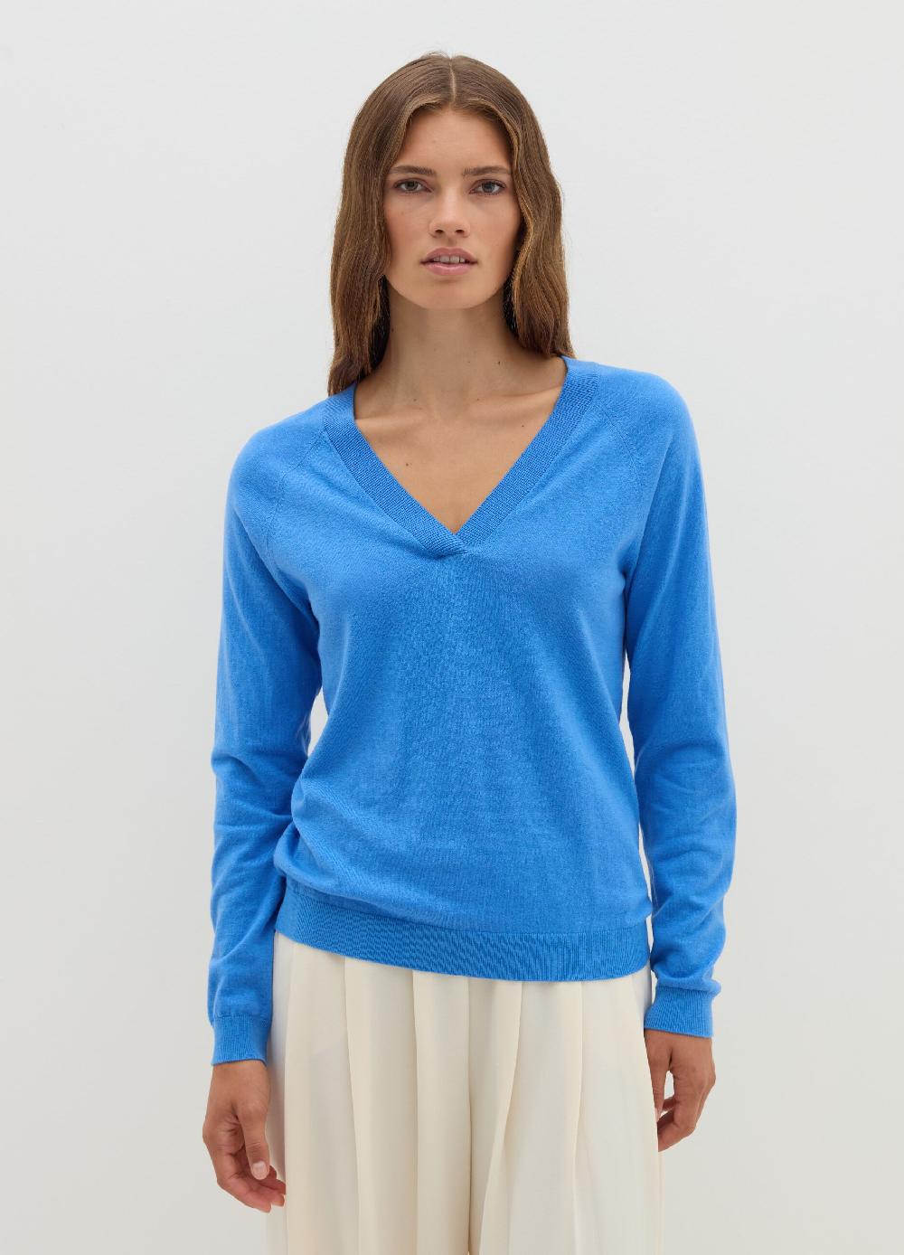 Stefanel Pullover in lana cotone e cashmere scollo a V In Saldo