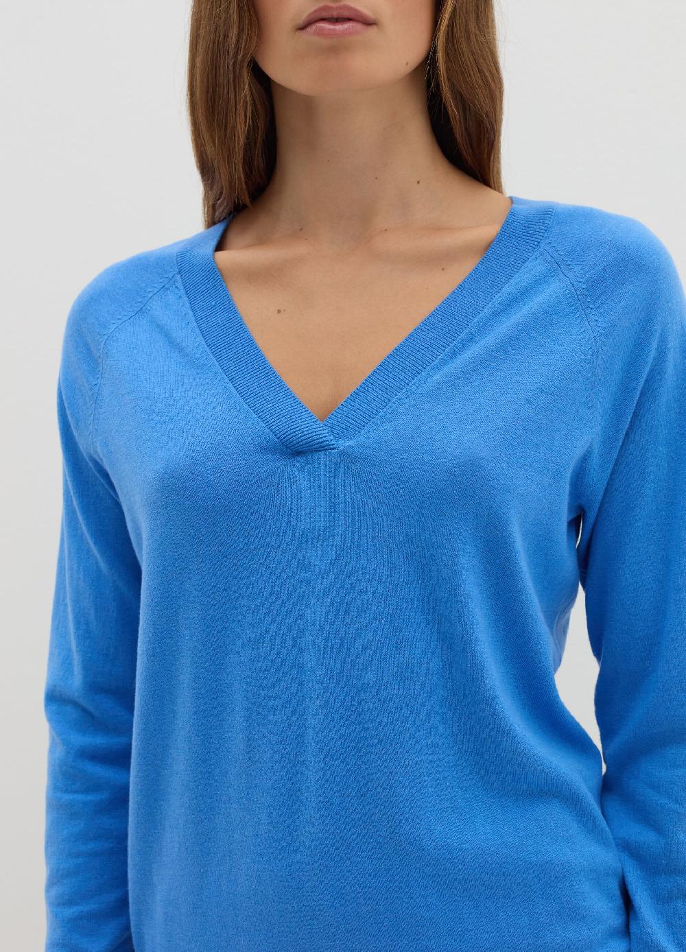 Stefanel Pullover in lana cotone e cashmere scollo a V In Saldo
