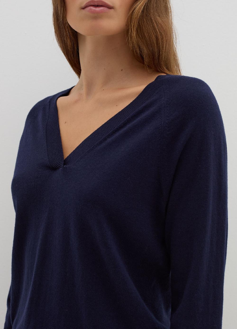 Stefanel Pullover in lana cotone e cashmere scollo a V Nuova