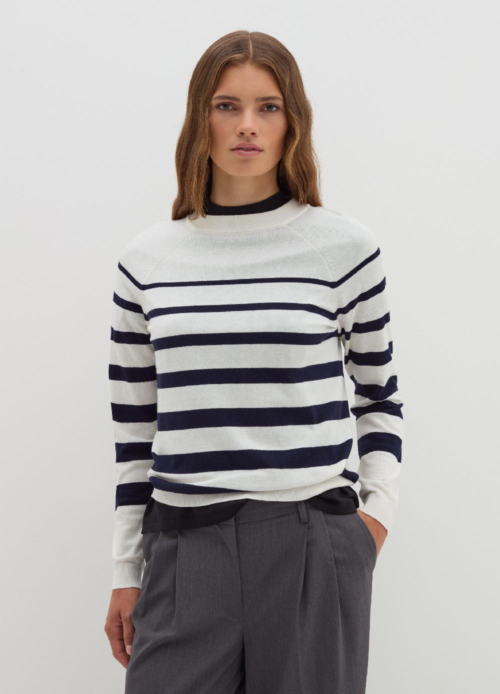 Stefanel Maglia a righe in lana cotone e cashmere Moda