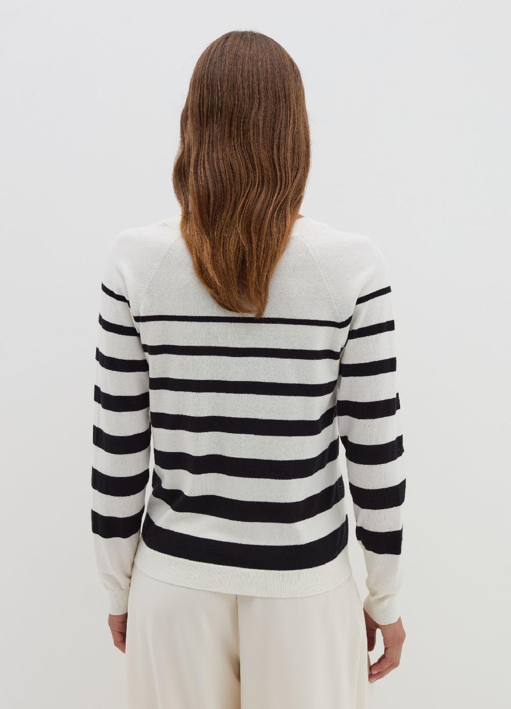 Stefanel Pullover a righe con scollo a V Italy