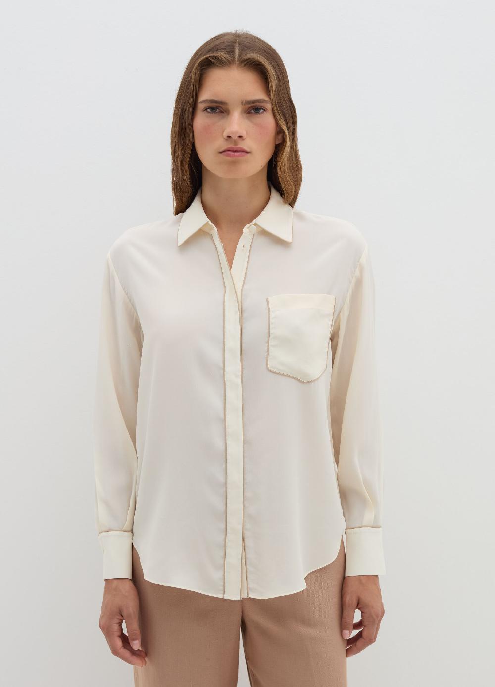 Stefanel Camicia loose fit con piping a contrasto In Linea