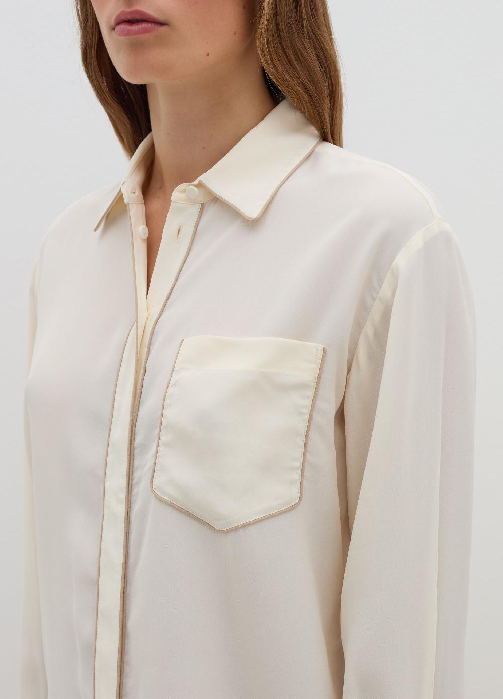 Stefanel Camicia loose fit con piping a contrasto In Linea