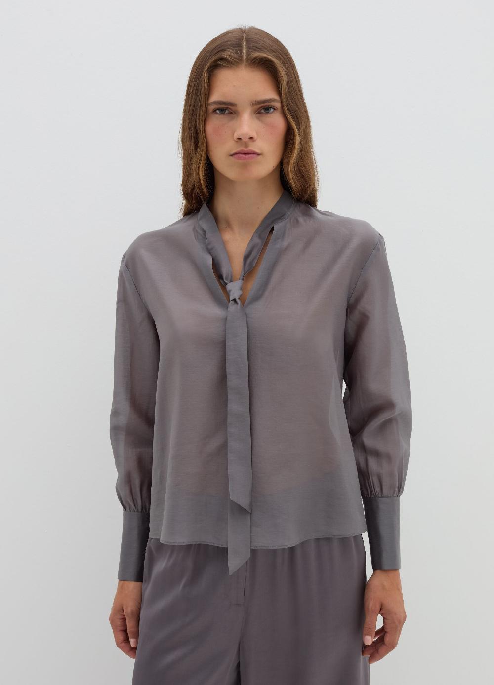 Stefanel Blusa in Tencel muslin con fiocco Promozione