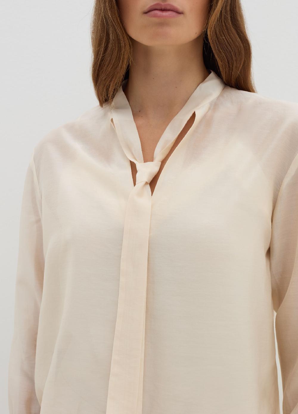 Stefanel Blusa in Tencel muslin con fiocco Spedizione Gratuita