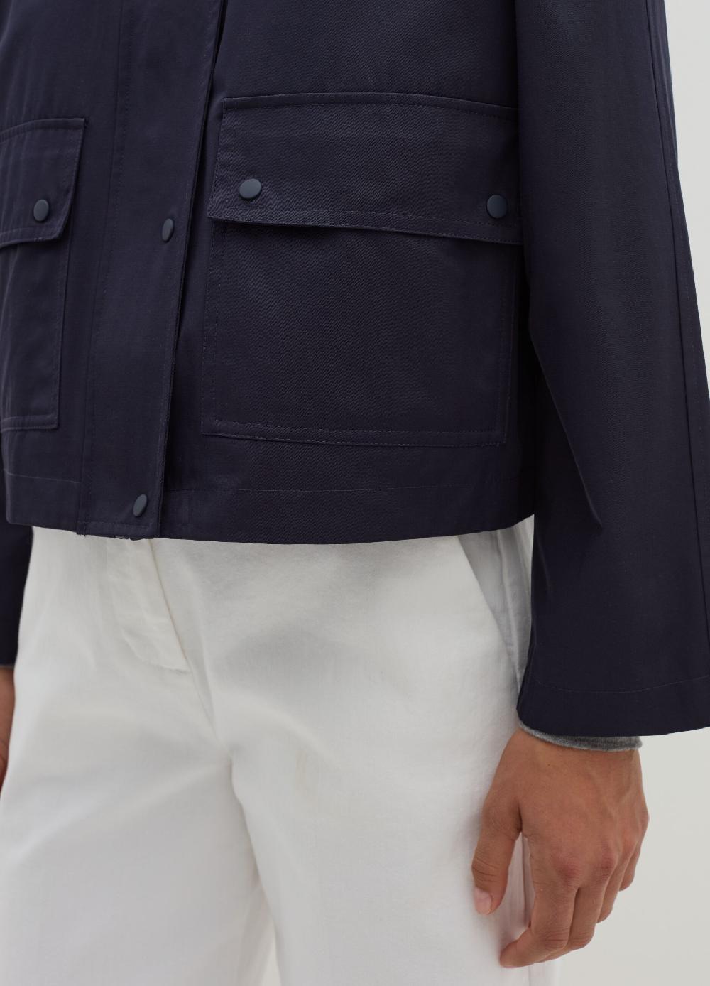 Stefanel Giacca corta con colletto in corduroy e cappuccio Moda