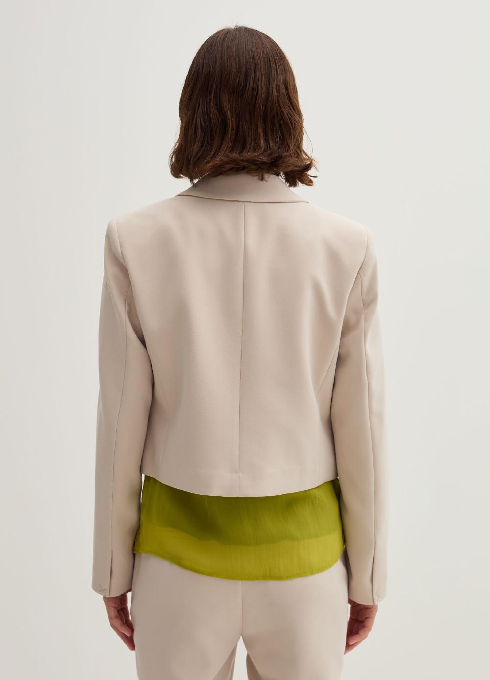 Stefanel Blazer crop monopetto in crêpe doppia Spedizione Gratuita
