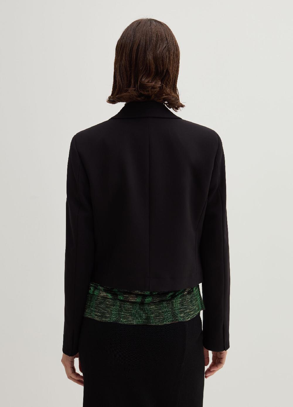 Stefanel Blazer cropped monopetto in crêpe doppia Soddisfazione Garantita