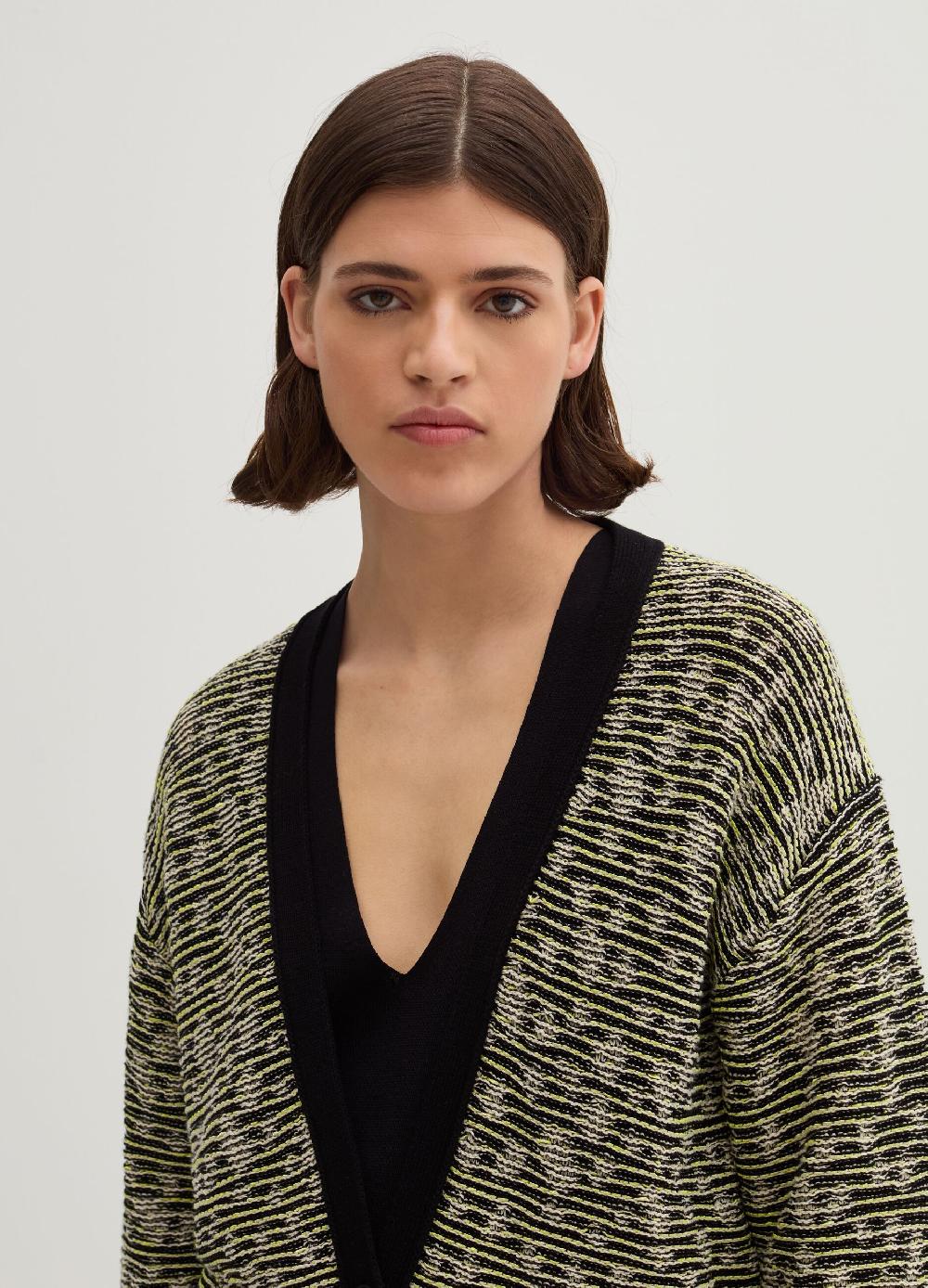 Stefanel Cardigan jacquard con scollo a V Negozi Online