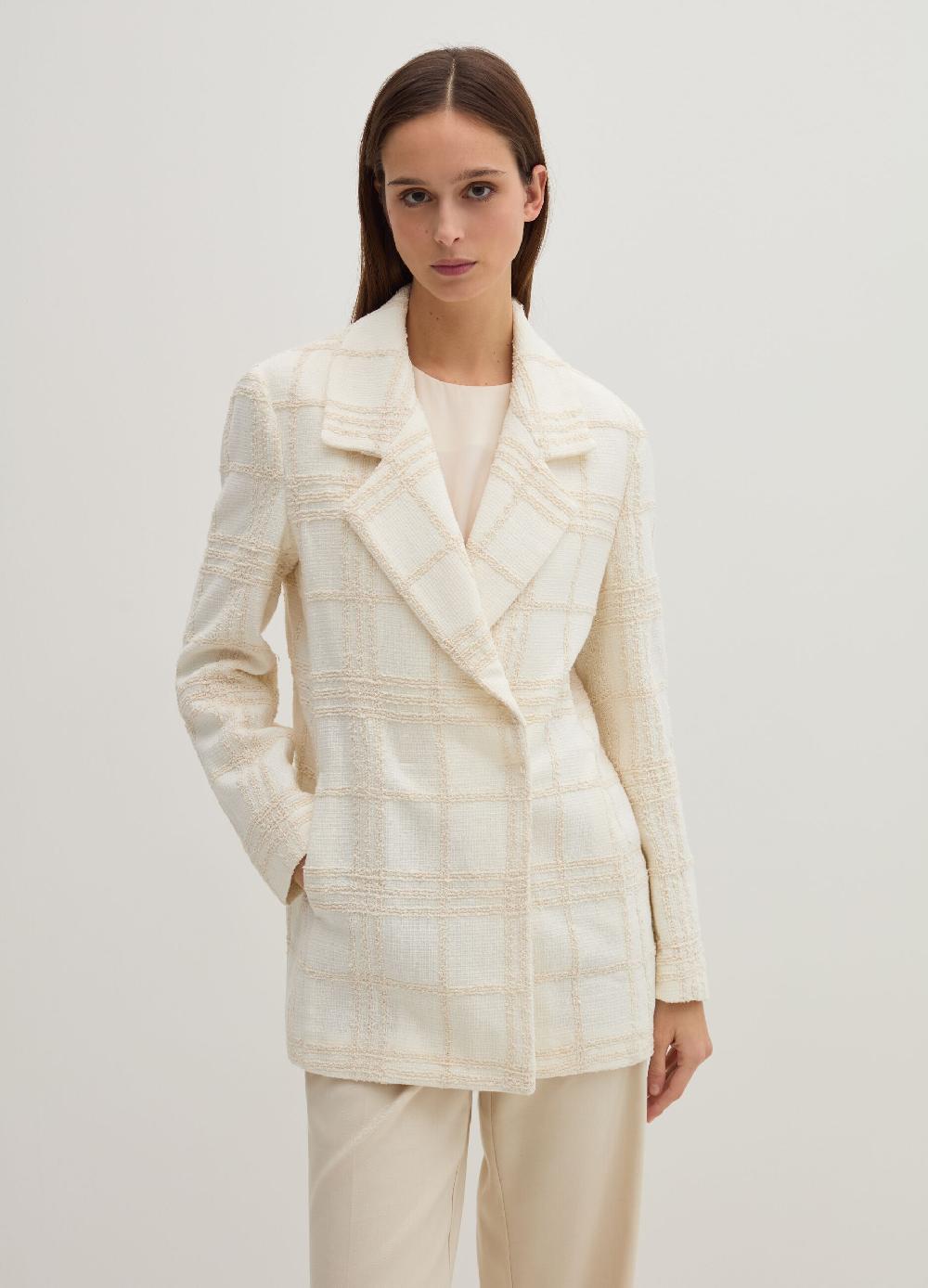 Stefanel Blazer in boucle windowpane Acquista Ora