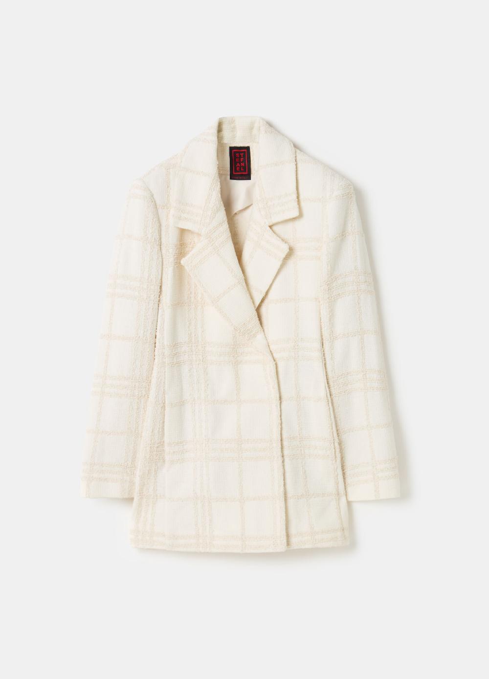 Stefanel Blazer in boucle windowpane Acquista Ora