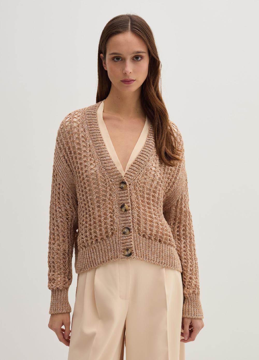 Stefanel Cardigan over trama forata effetto mouline Consegna Veloce