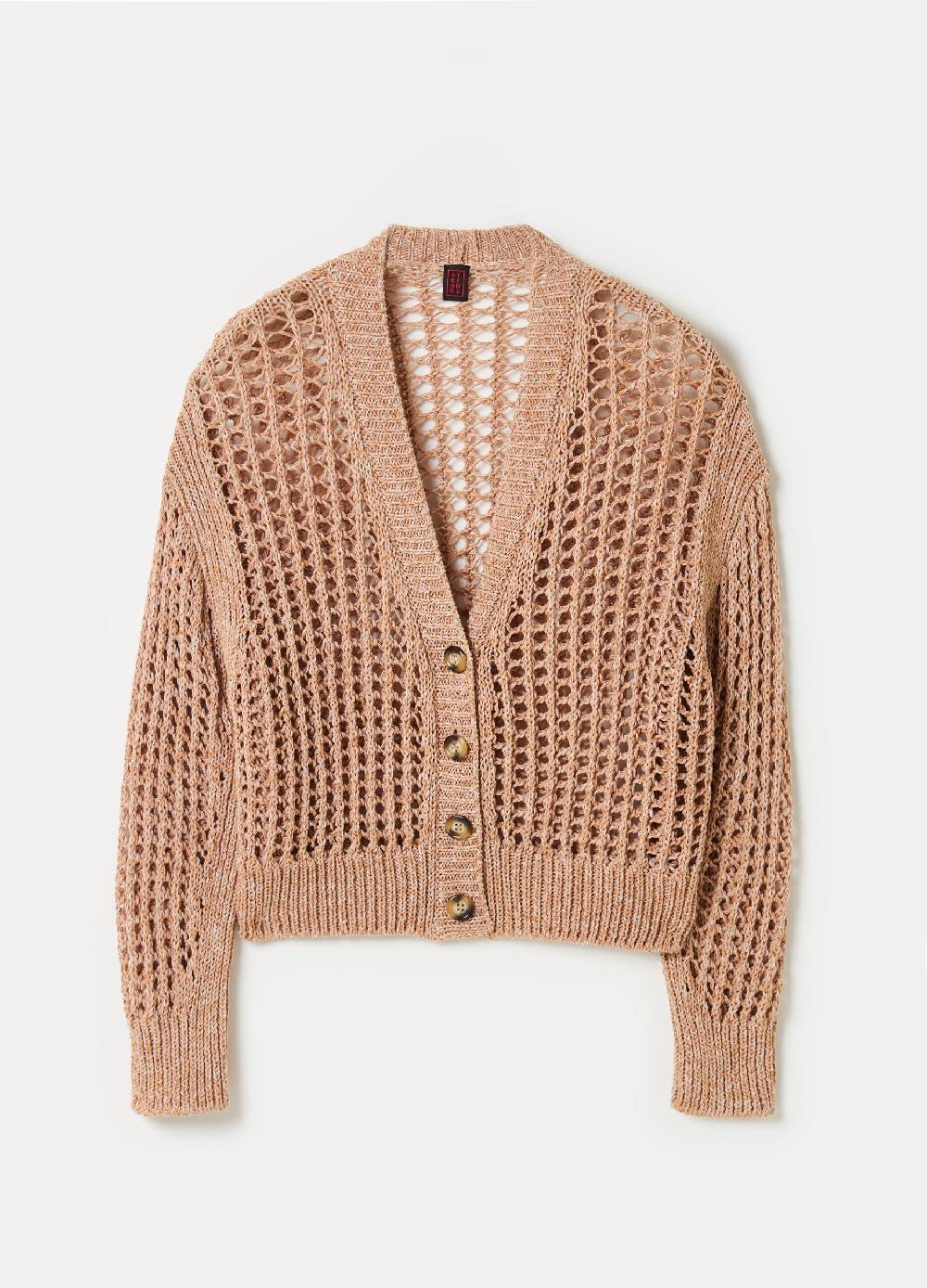 Stefanel Cardigan over trama forata effetto mouline Consegna Veloce