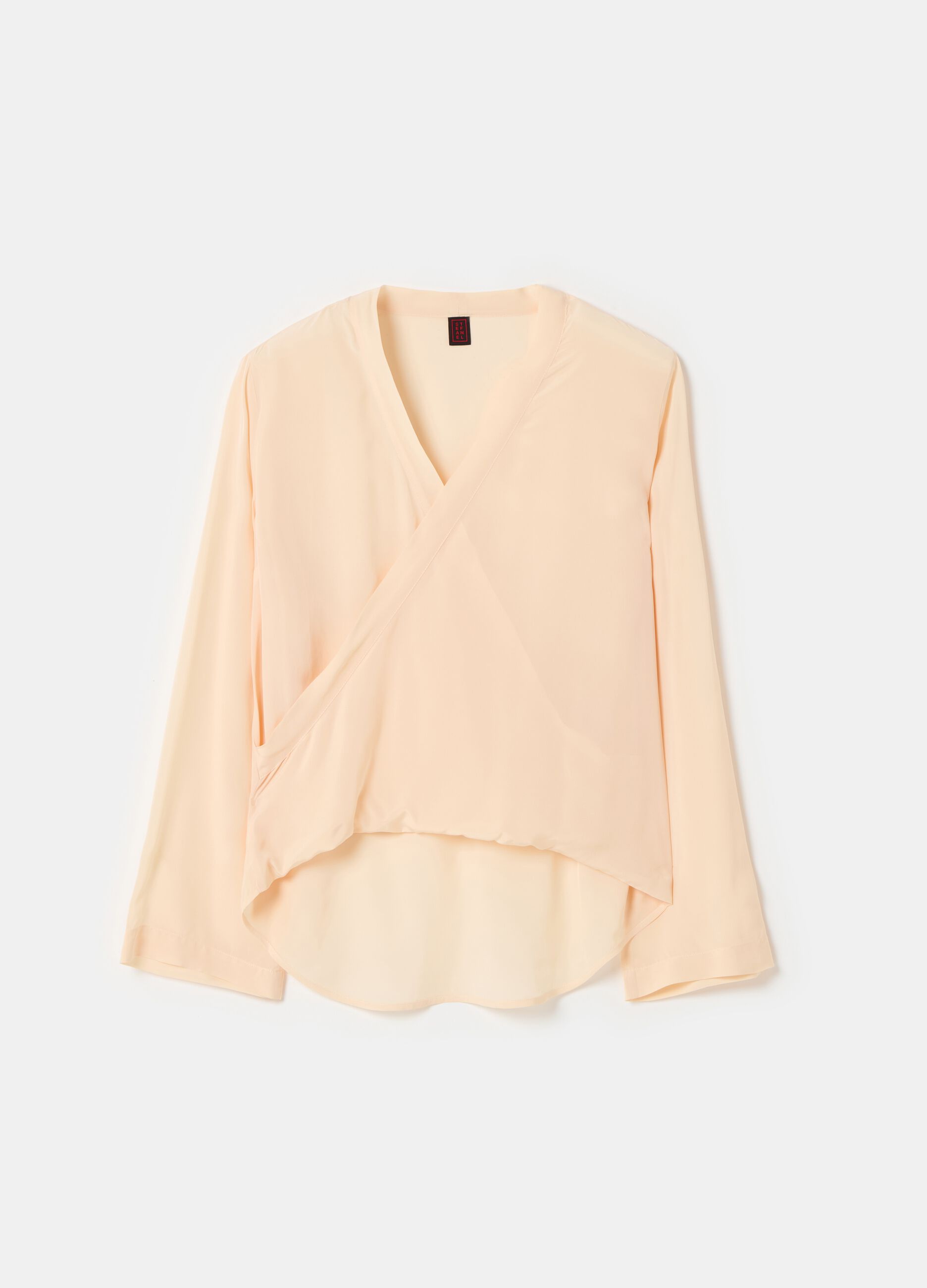 Stefanel Blusa in crêpe de chine scollo con incrocio Promozione Limitata
