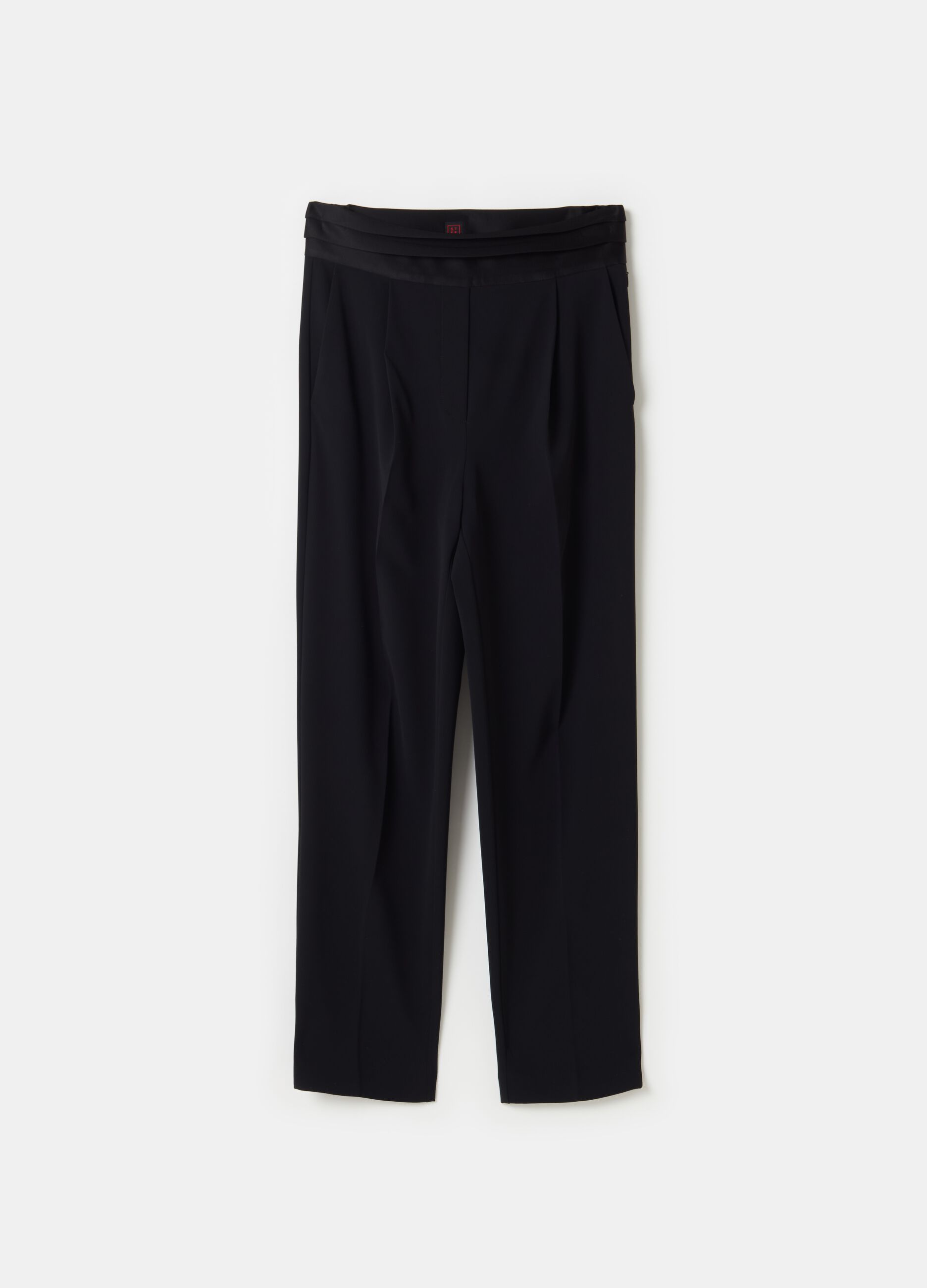 Stefanel Pantalone ankle straight fit in cadi tecnico Shopping Online