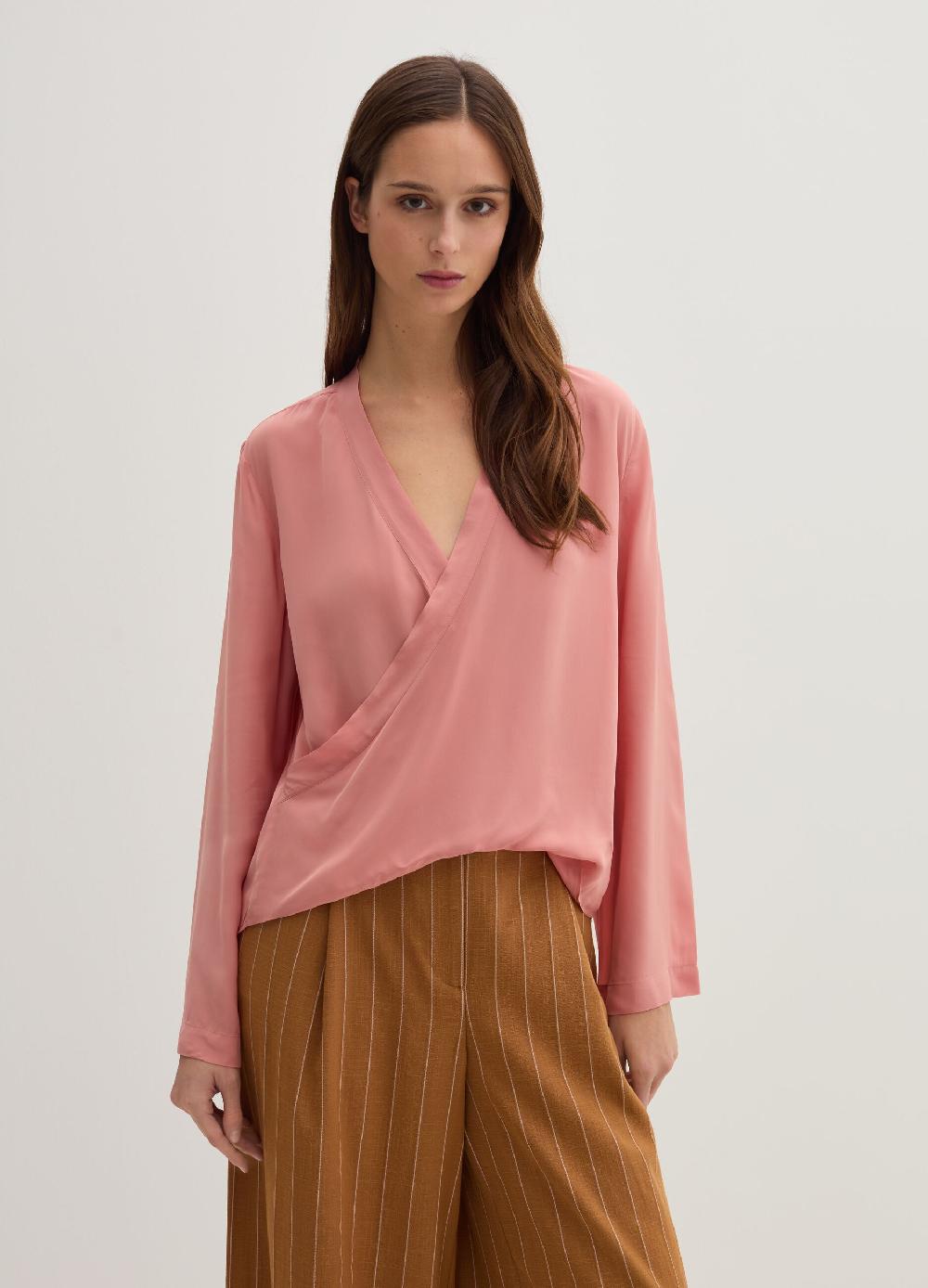 Stefanel Blusa in crêpe de chine scollo con incrocio Affare Del Giorno