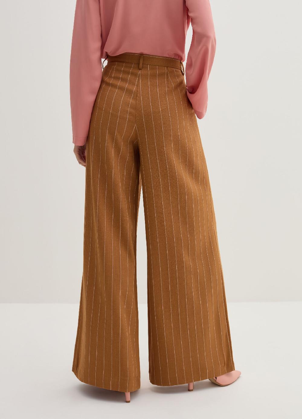 Stefanel Pantalone wide leg gessato Sottocosto
