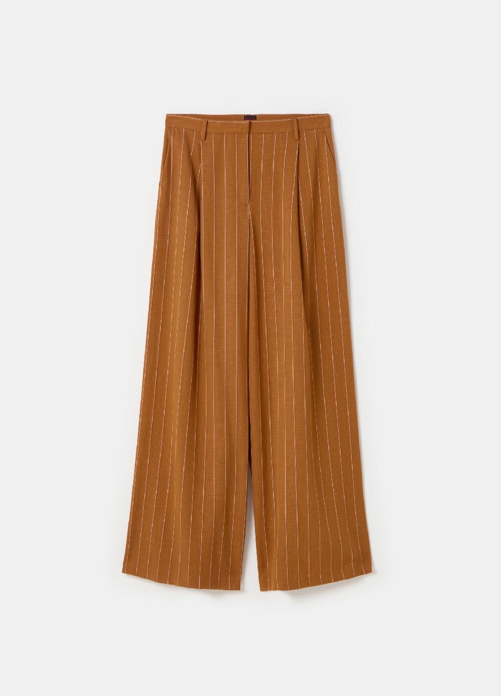 Stefanel Pantalone wide leg gessato Sottocosto