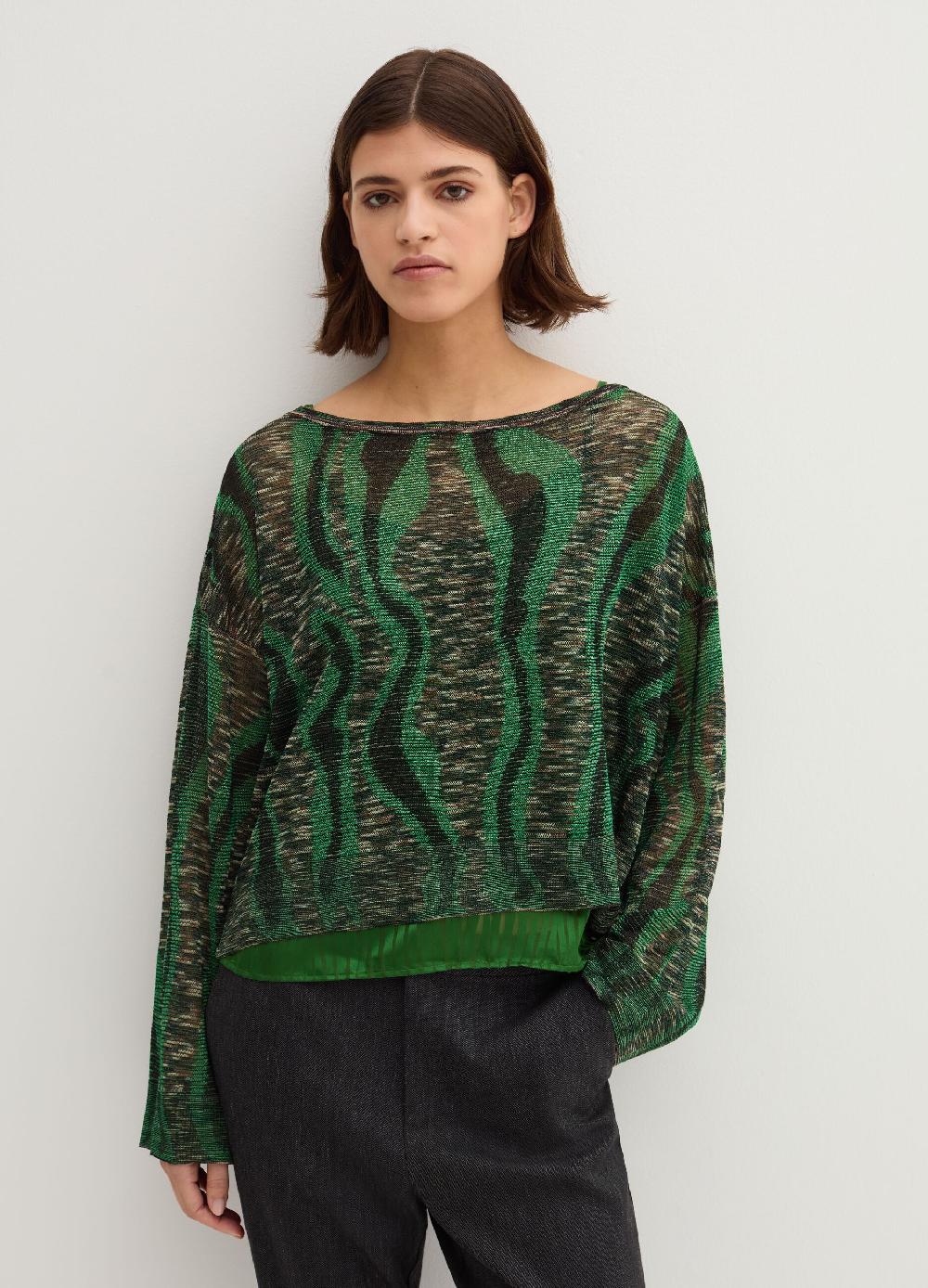 Stefanel Maglia con intarsio a maniche lunghe Sconto