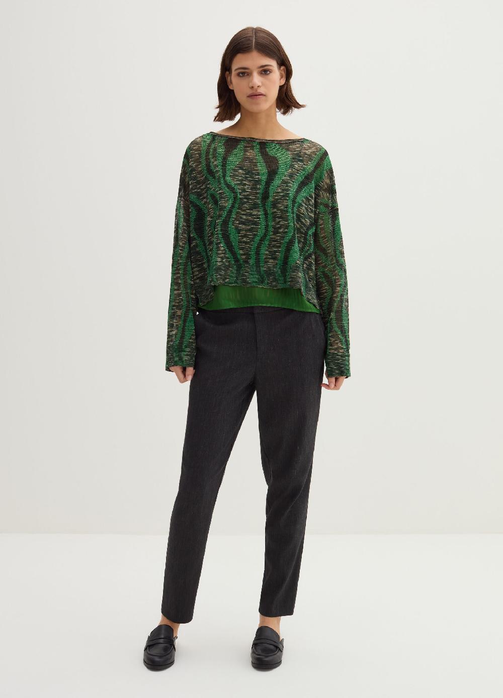 Stefanel Maglia con intarsio a maniche lunghe Sconto