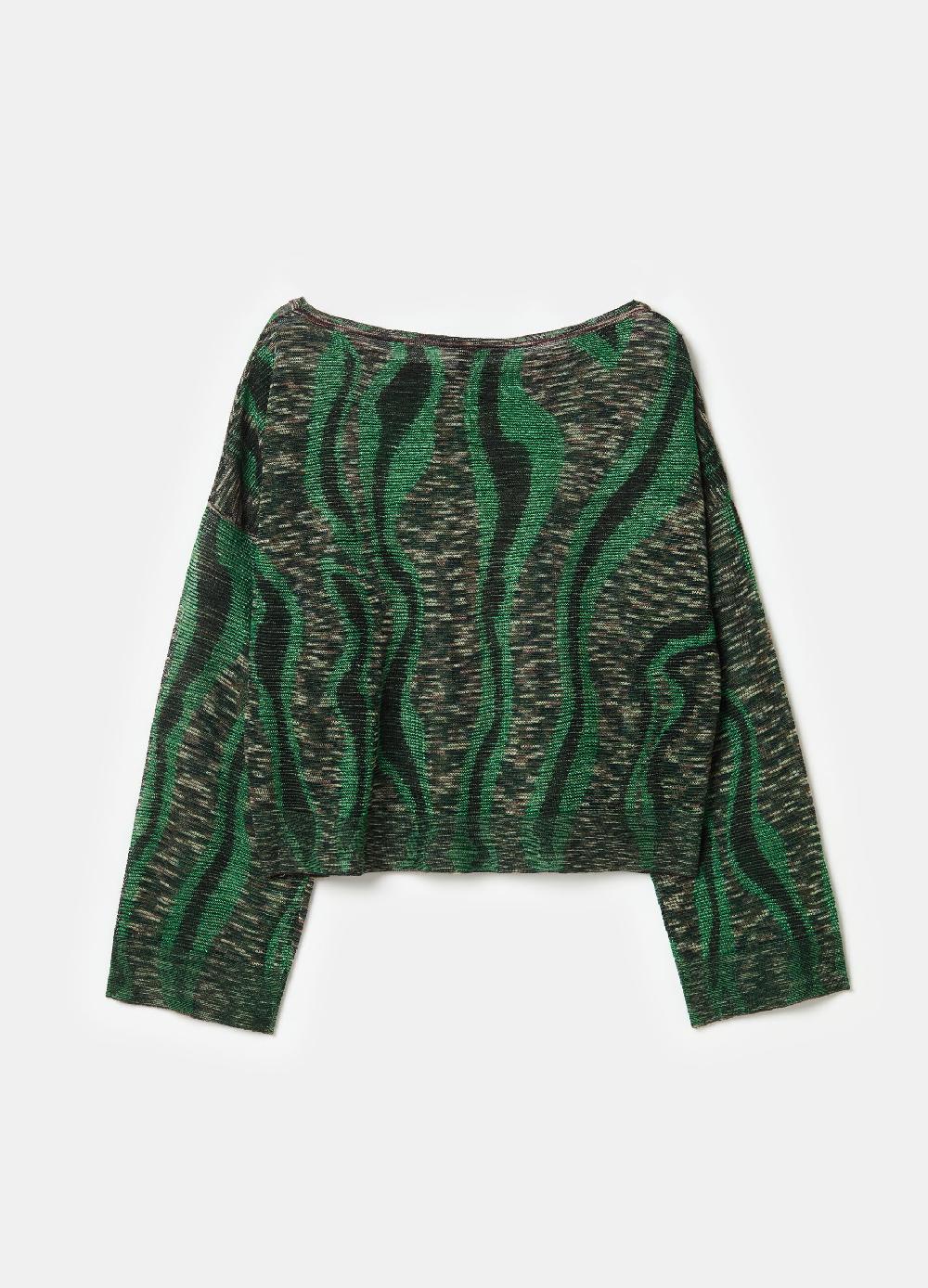 Stefanel Maglia con intarsio a maniche lunghe Sconto