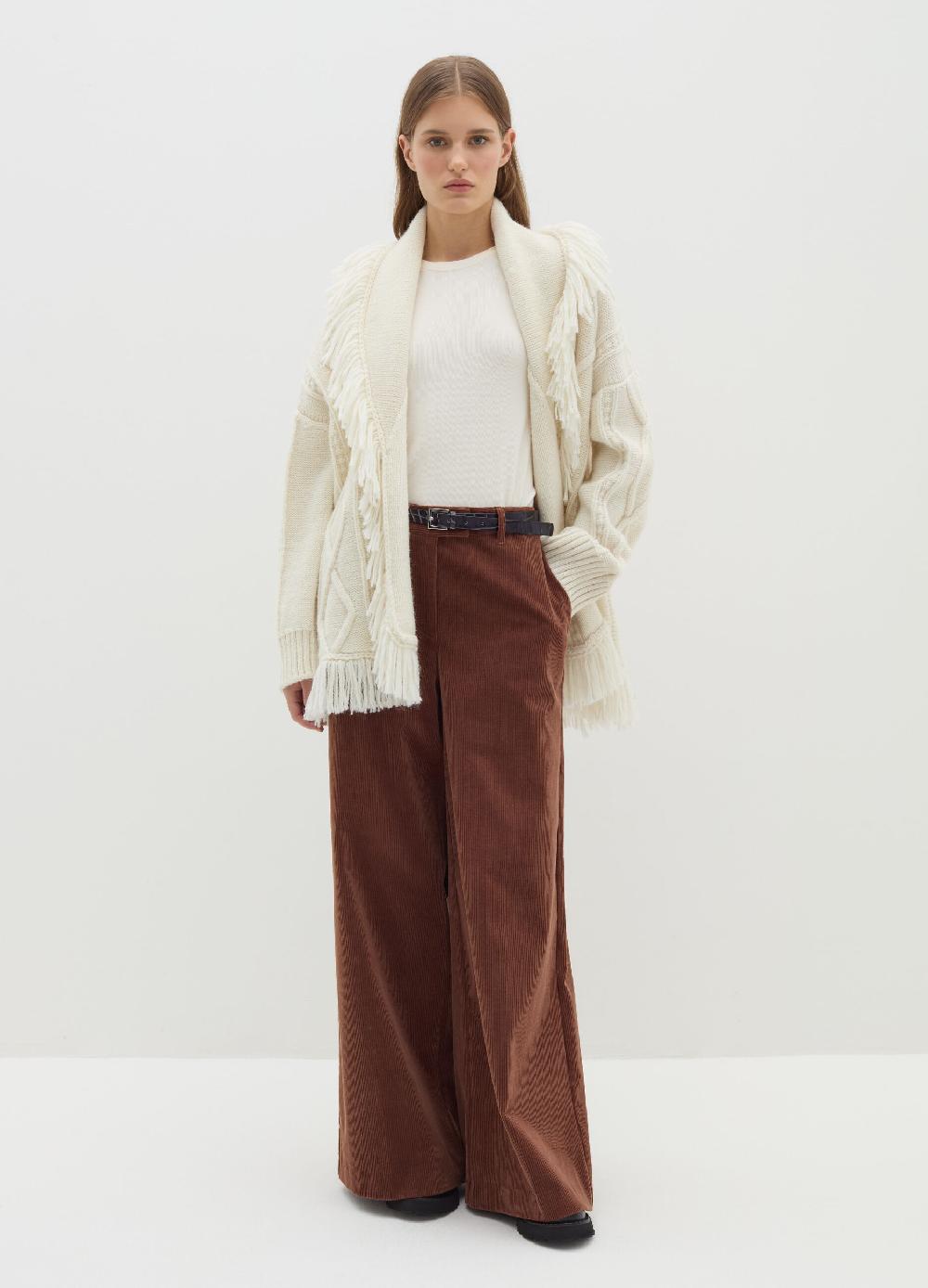 Stefanel Pantalone a gamba larga in corduroy Italy