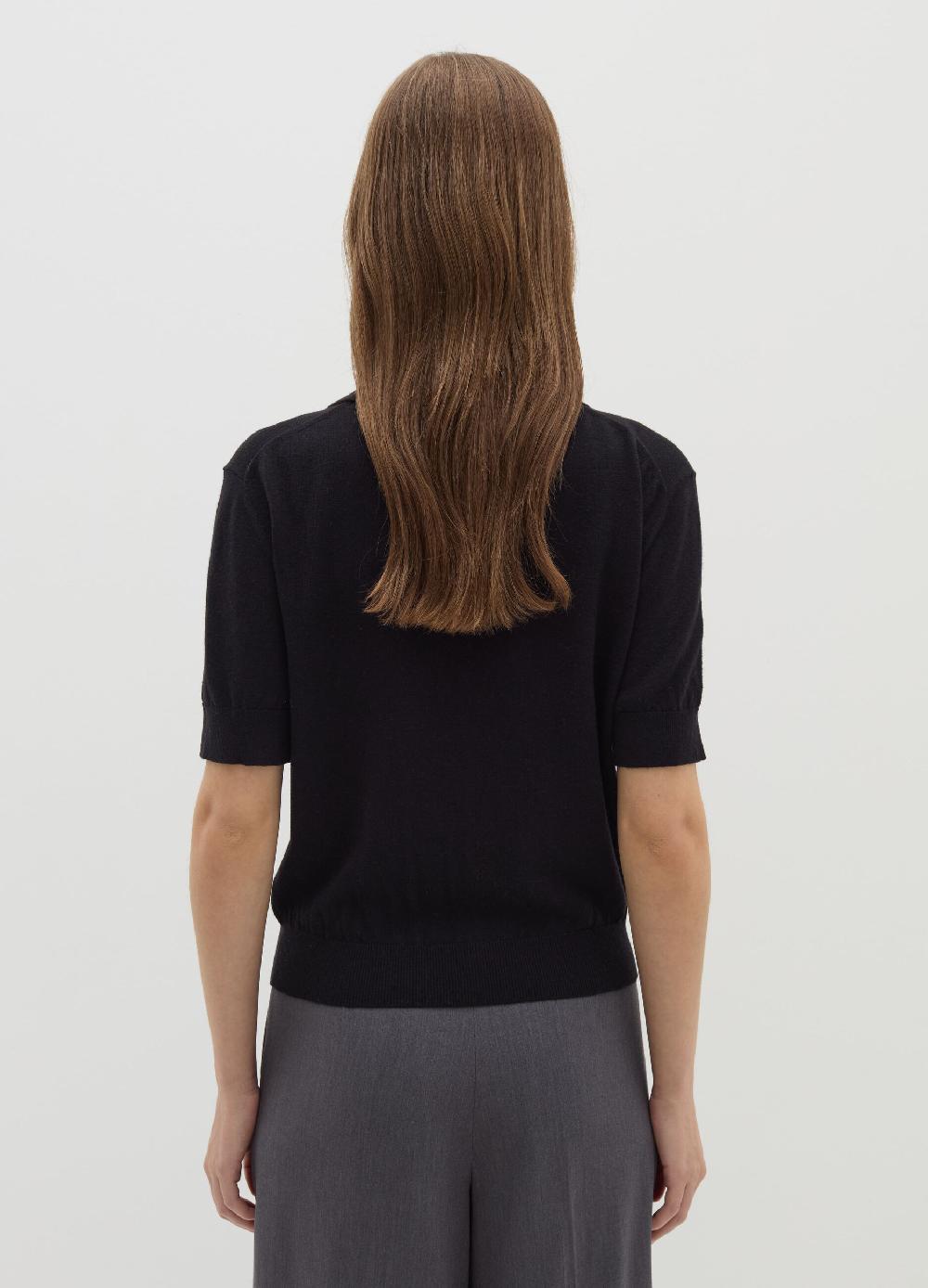 Stefanel Maglia in lana e seta con scollo a polo Nuovo