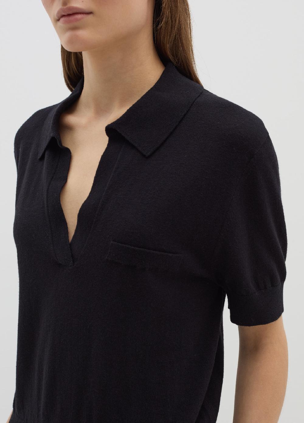 Stefanel Maglia in lana e seta con scollo a polo Nuovo