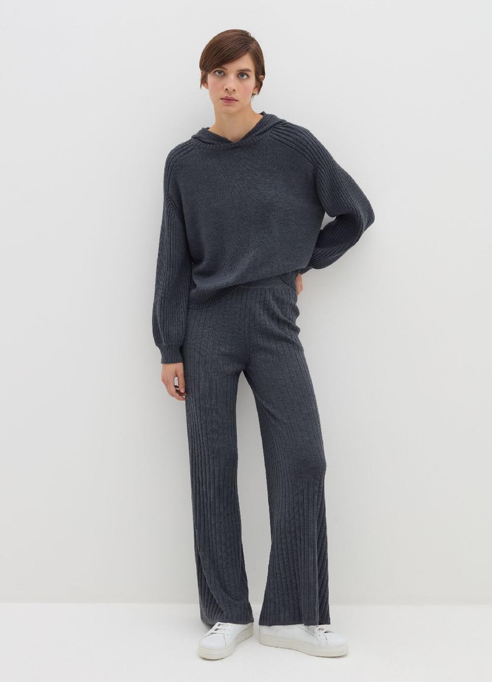 Stefanel Maglia con cappuccio a coste piatte Shopping Online