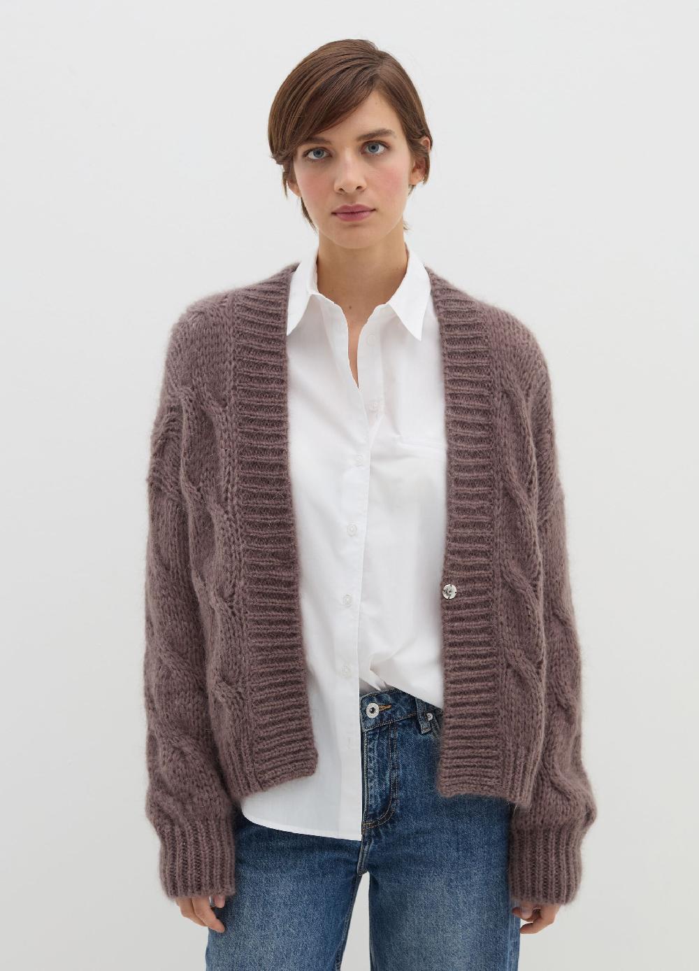 Stefanel Cardigan oversize a treccia con scollo a V Sconto