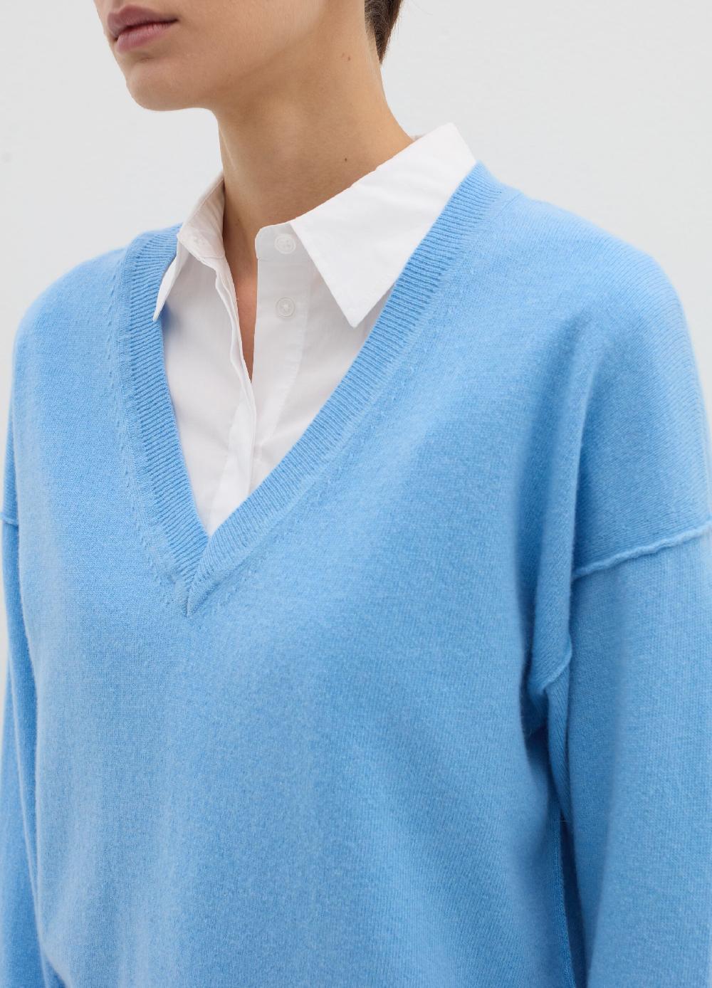 Stefanel Pullover in lana viscosa e cashmere con scollo a V Offerte