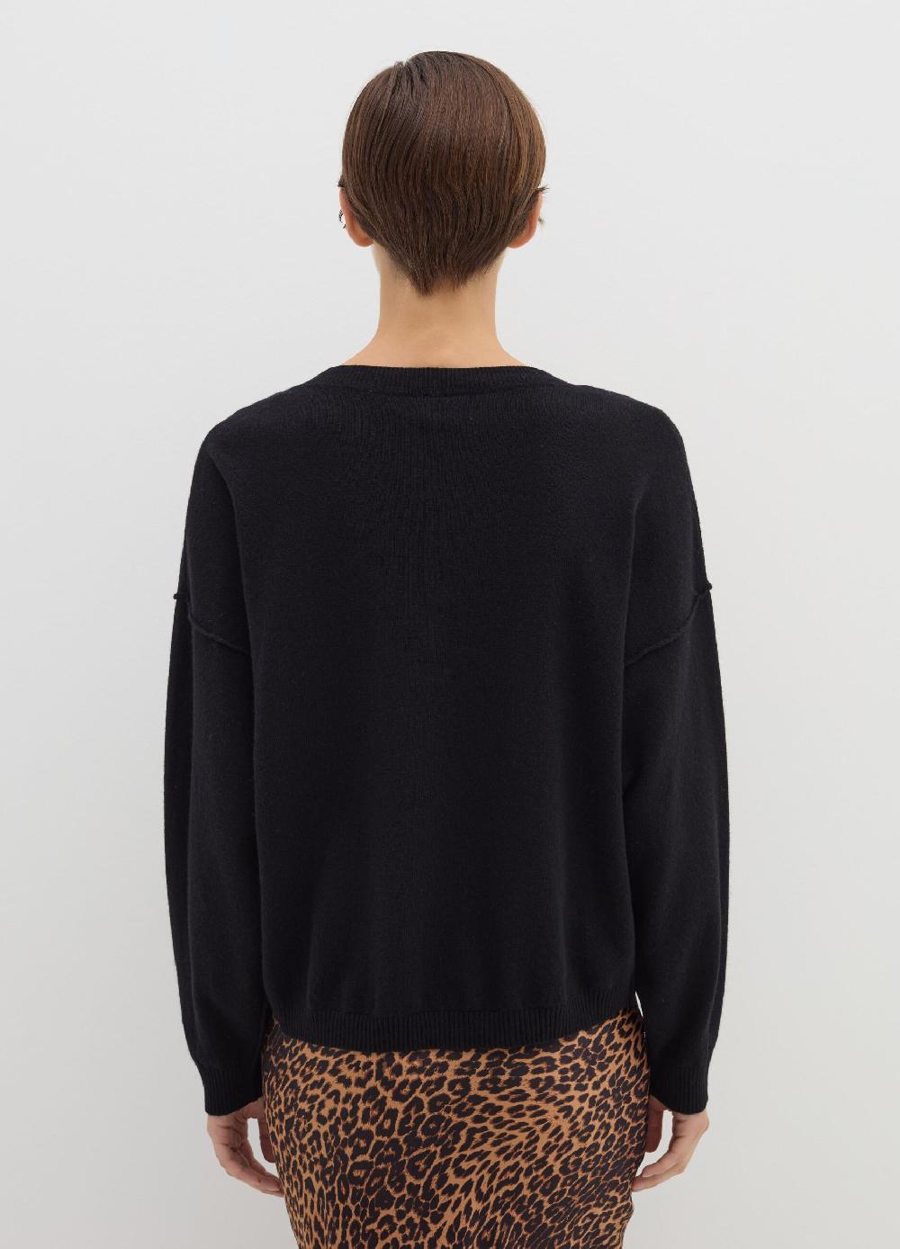 Stefanel Pullover in lana viscosa e cashmere con scollo a V Vendita Calda
