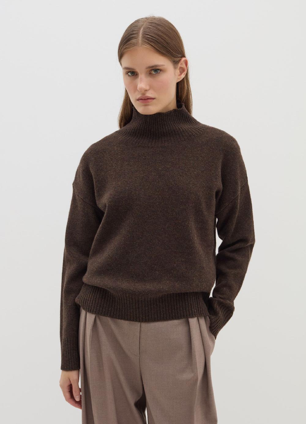 Stefanel Pullover mock neck in lana cardata Negozio