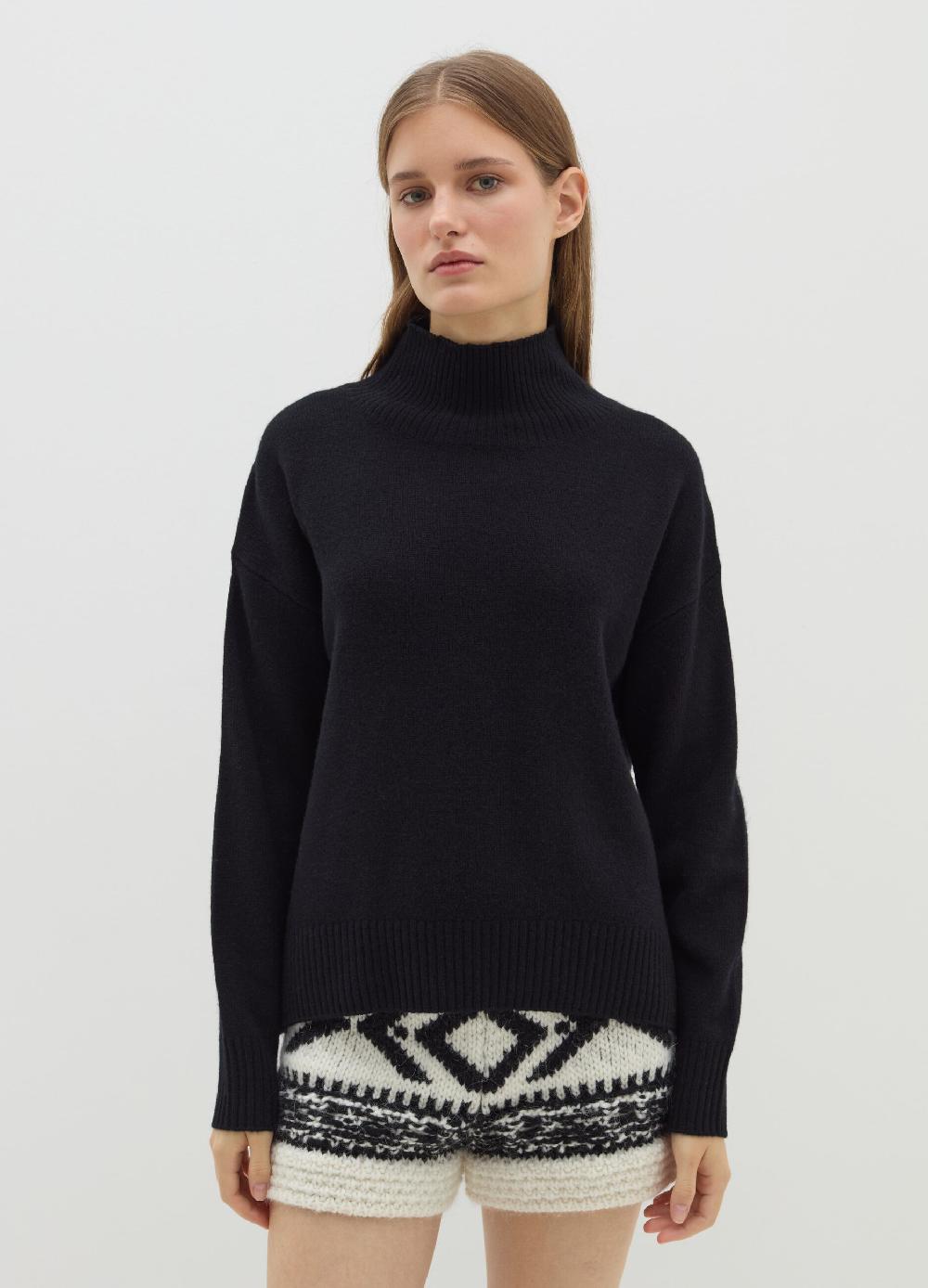 Stefanel Pullover mock neck in lana cardata Italia