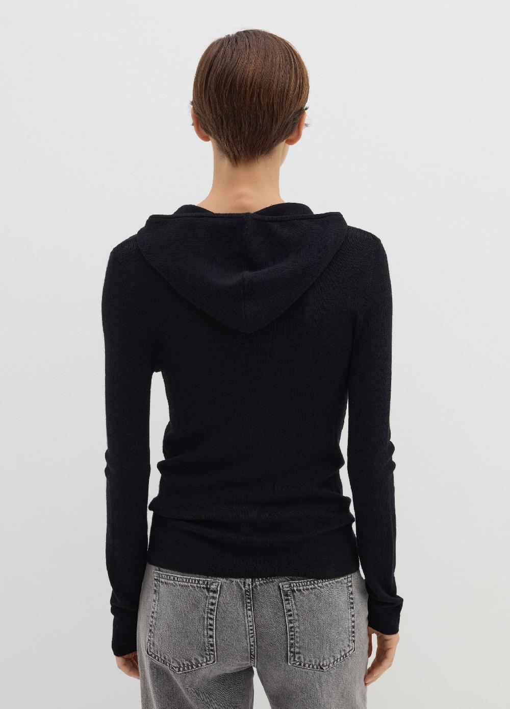 Stefanel Maglia in lana e seta con cappuccio Nuovo