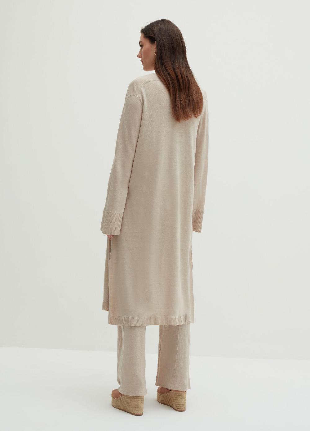 Stefanel Cardigan lungo in lino Vendita