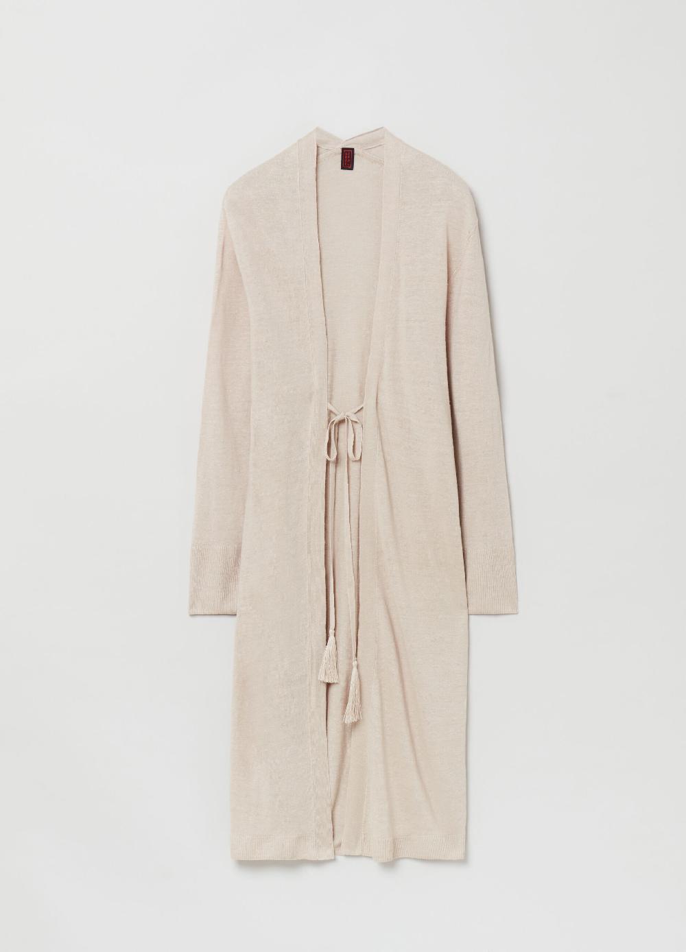 Stefanel Cardigan lungo in lino Vendita