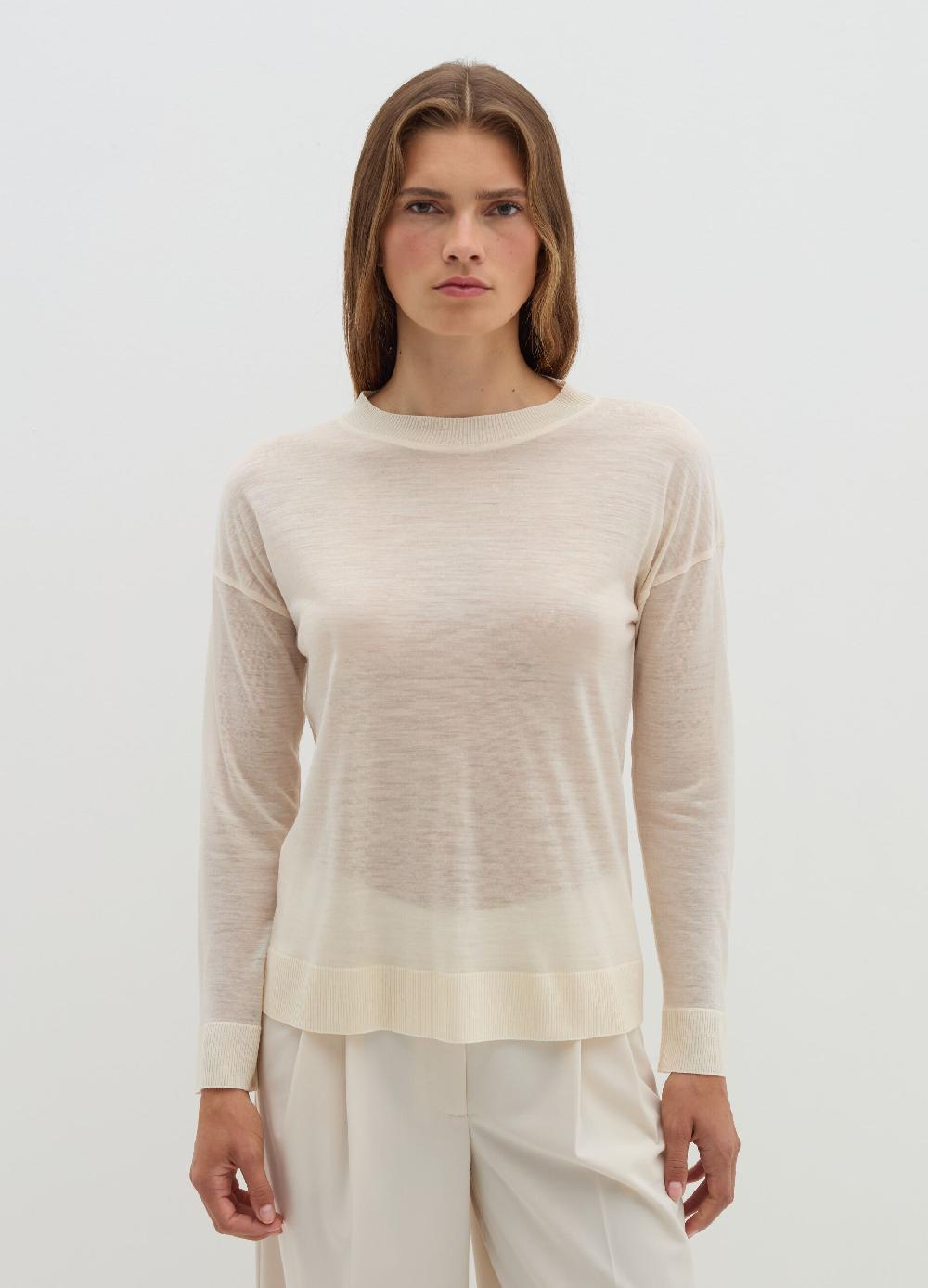Stefanel Maglia a maniche lunghe in lana e Lyocell Promozione