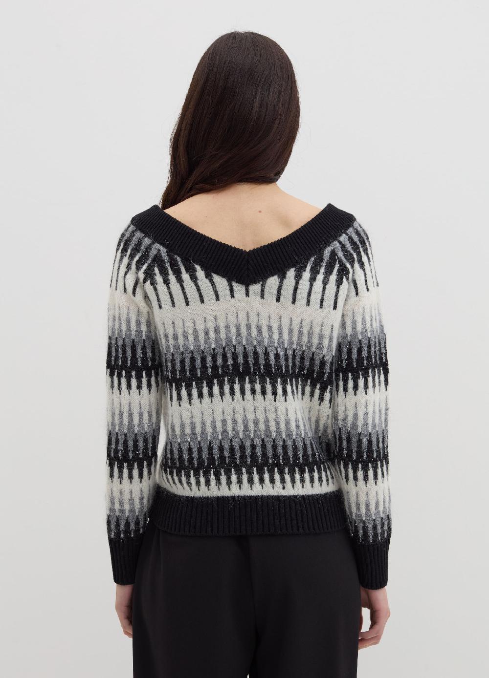 Stefanel Maglia jacquard con micro paillettes Spedizione Gratuita